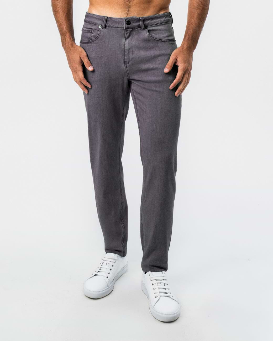 Athletic Fit Stretch Jeans - Slate Grey