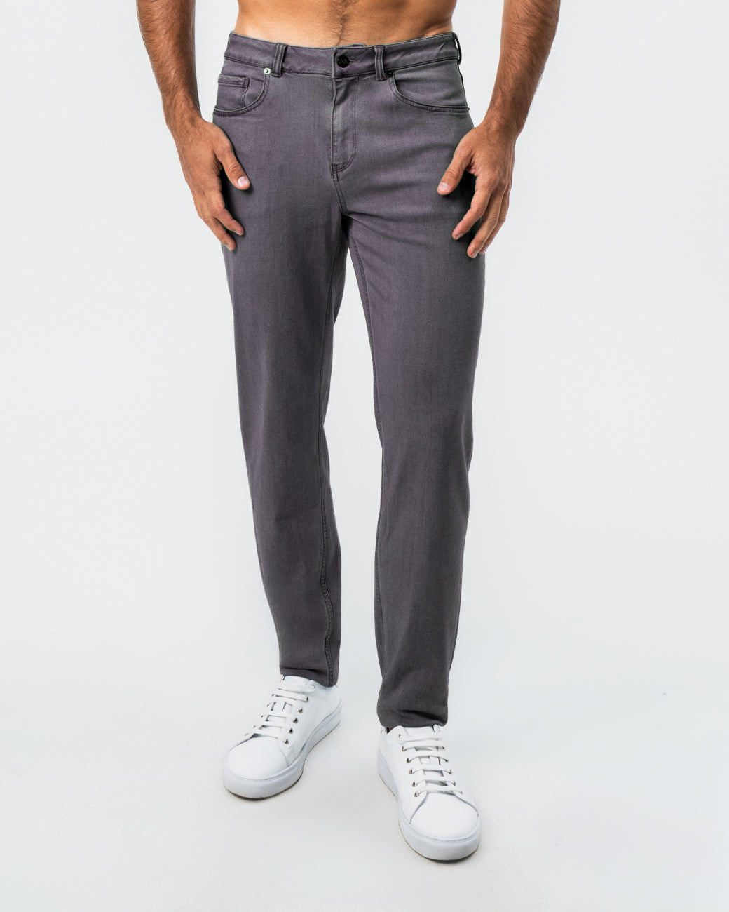 Athletic Fit Stretch Jeans - Slate Grey