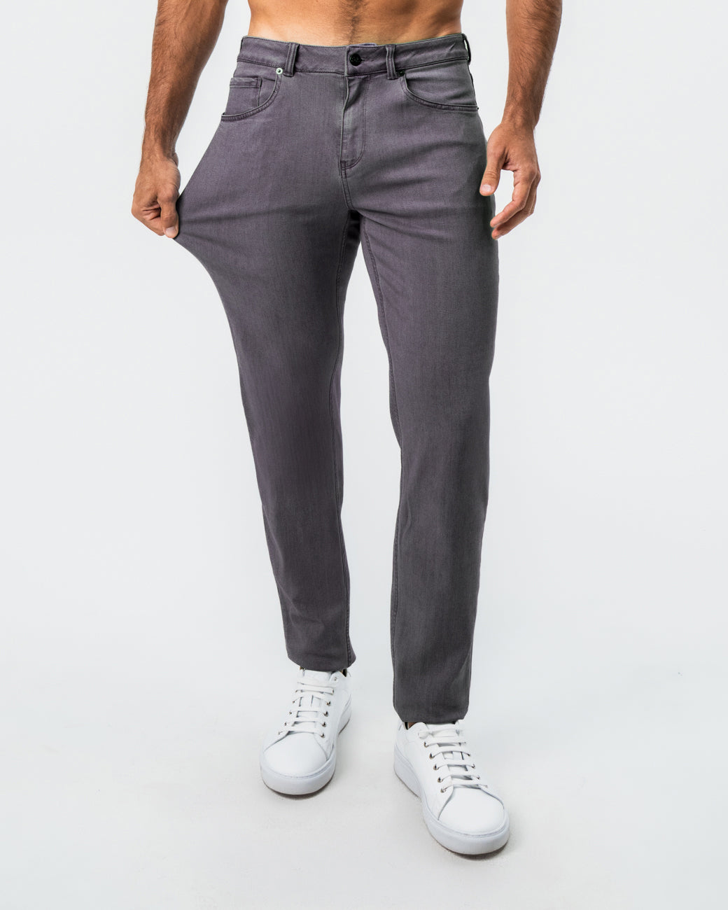 Athletic Fit Stretch Jeans - Slate Grey