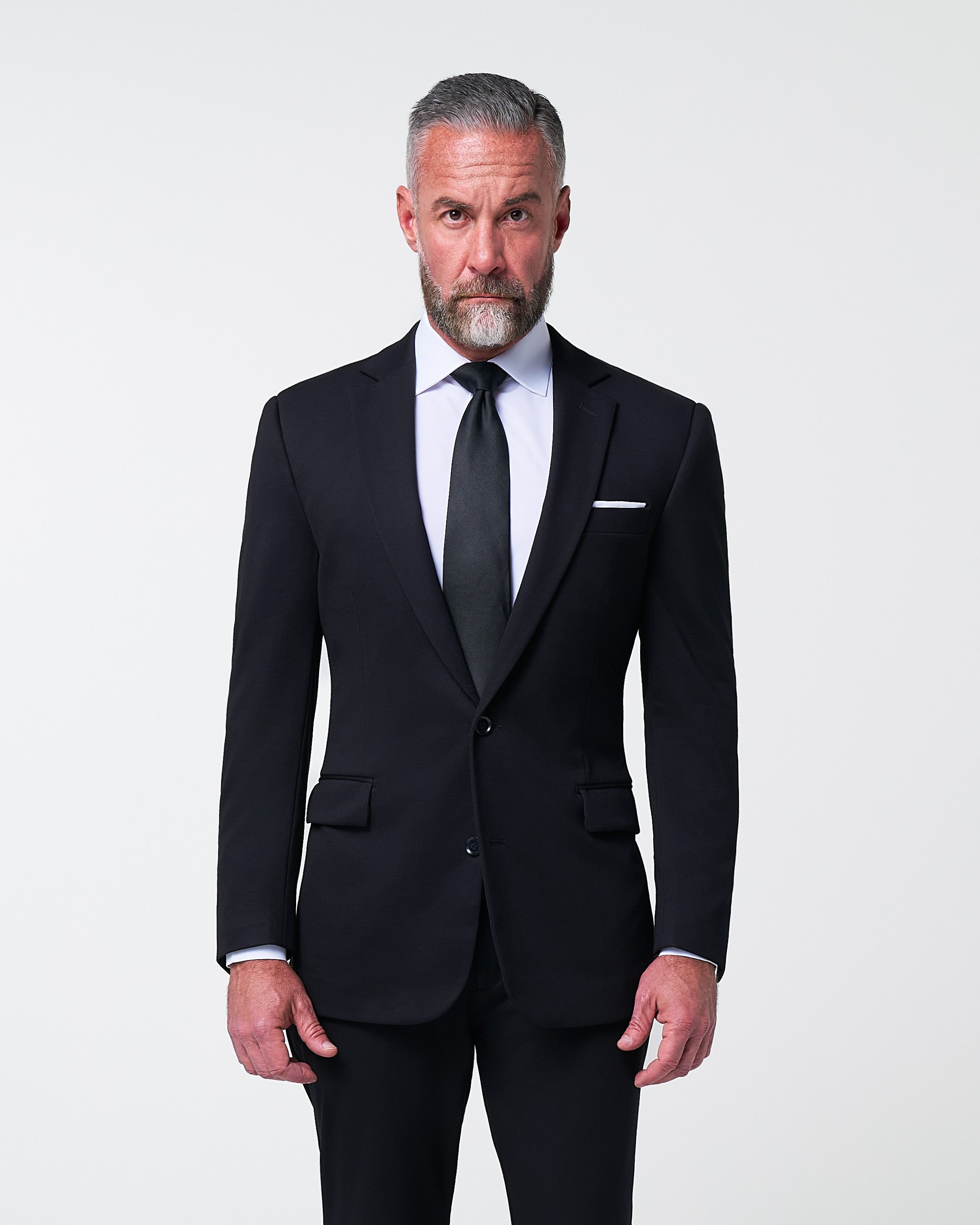 Athletic Fit Stretch Suit - Black