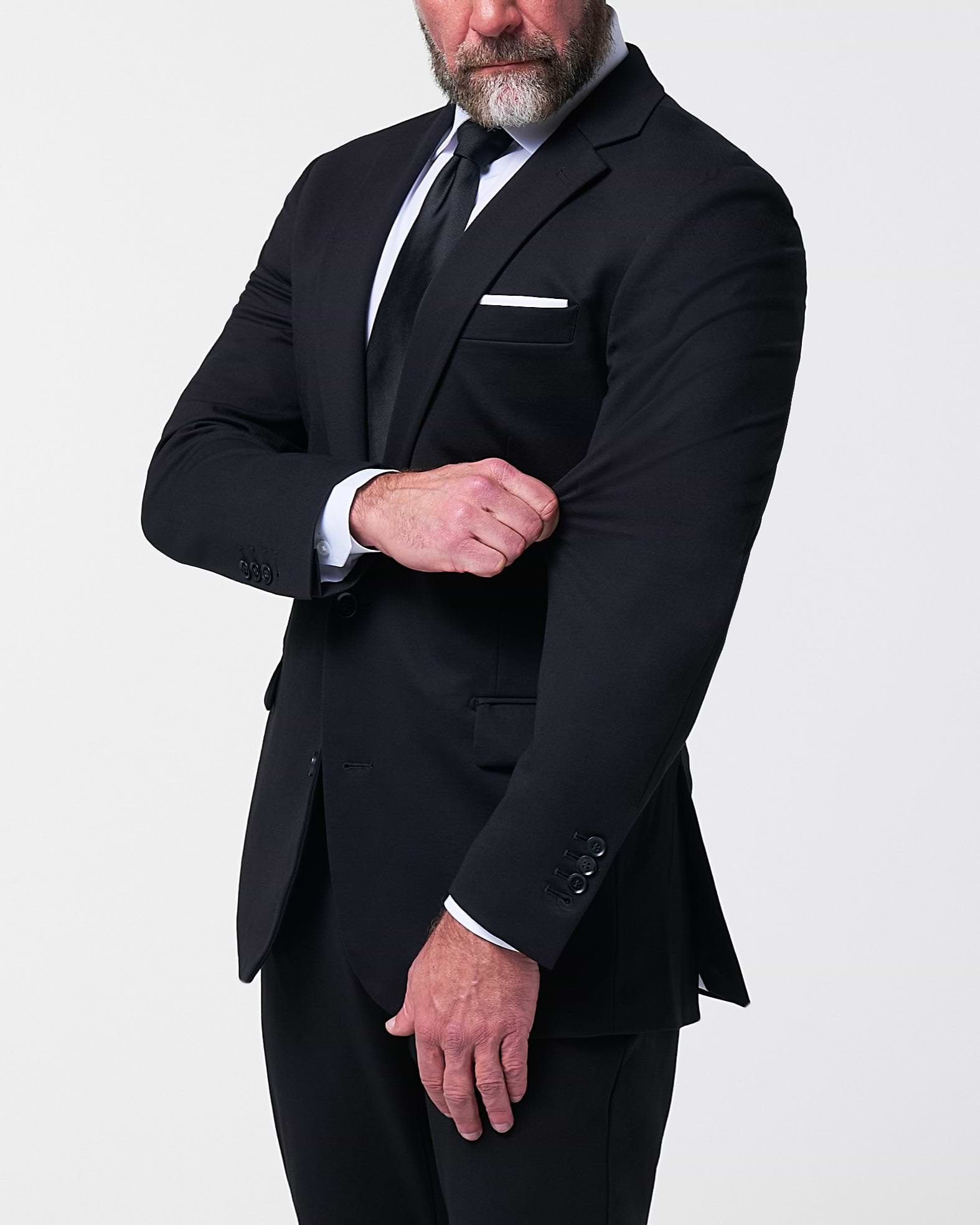 Athletic Fit Stretch Suit - Black