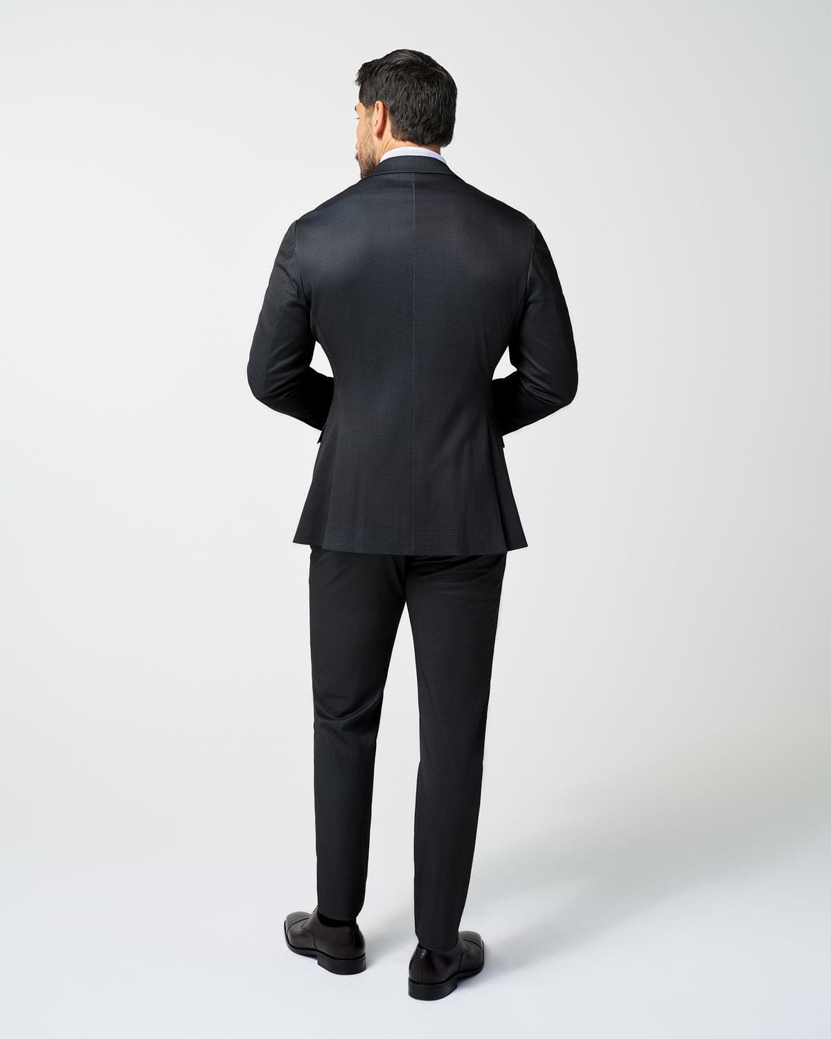 Athletic Fit Stretch Suit - Charcoal Microcheck