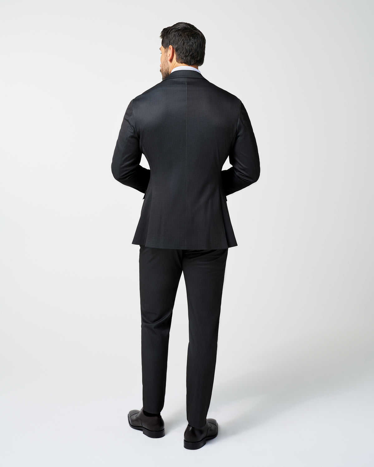 Athletic Fit Stretch Suit - Charcoal Microcheck