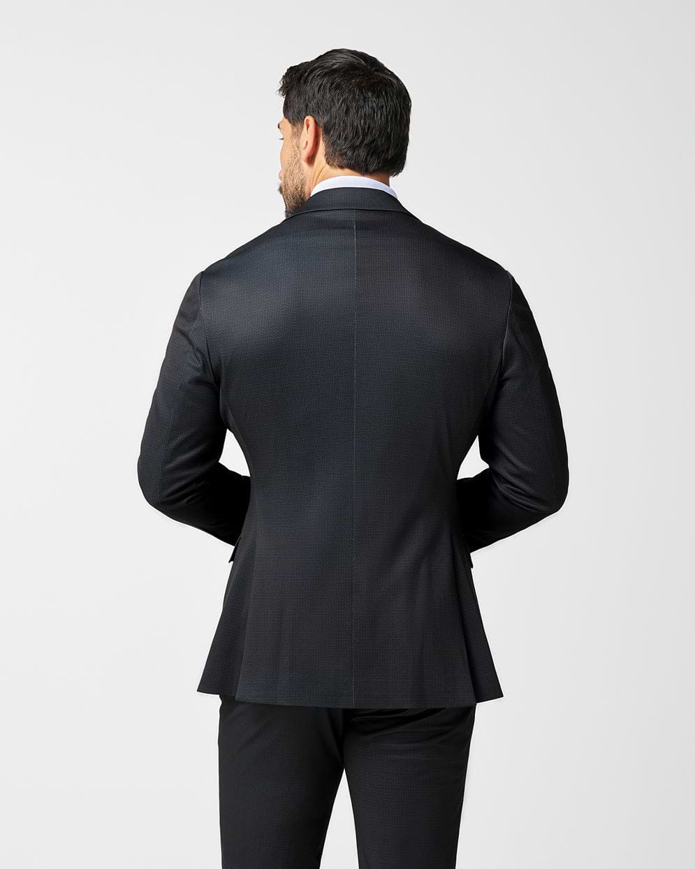 Athletic Fit Stretch Blazer - Charcoal Microcheck