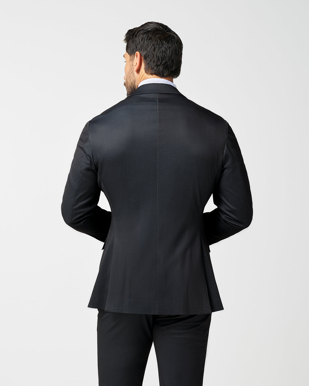 Athletic Fit Stretch Blazer - Charcoal Microcheck