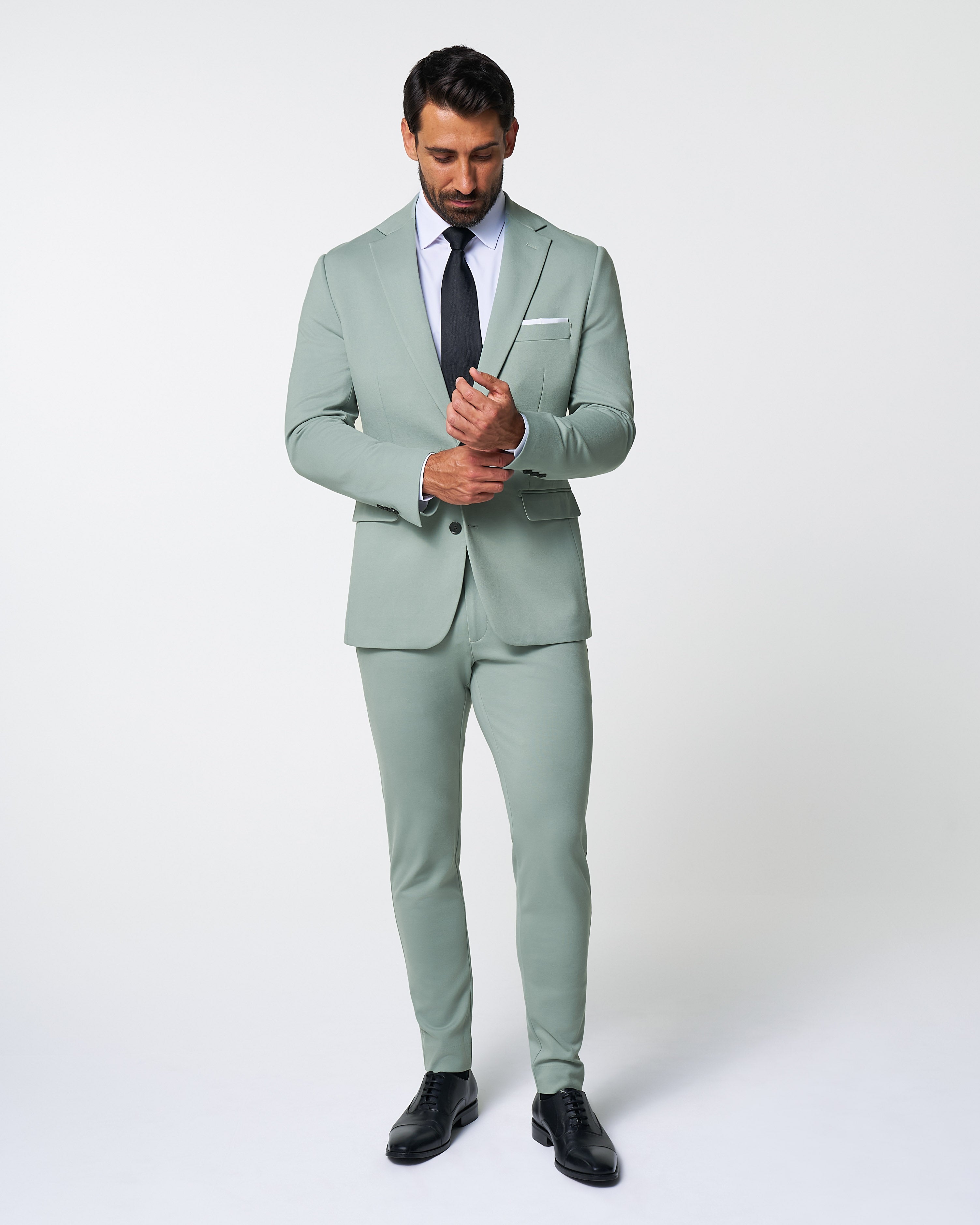 Athletic Fit Stretch Suit - Solid Dusty Sage