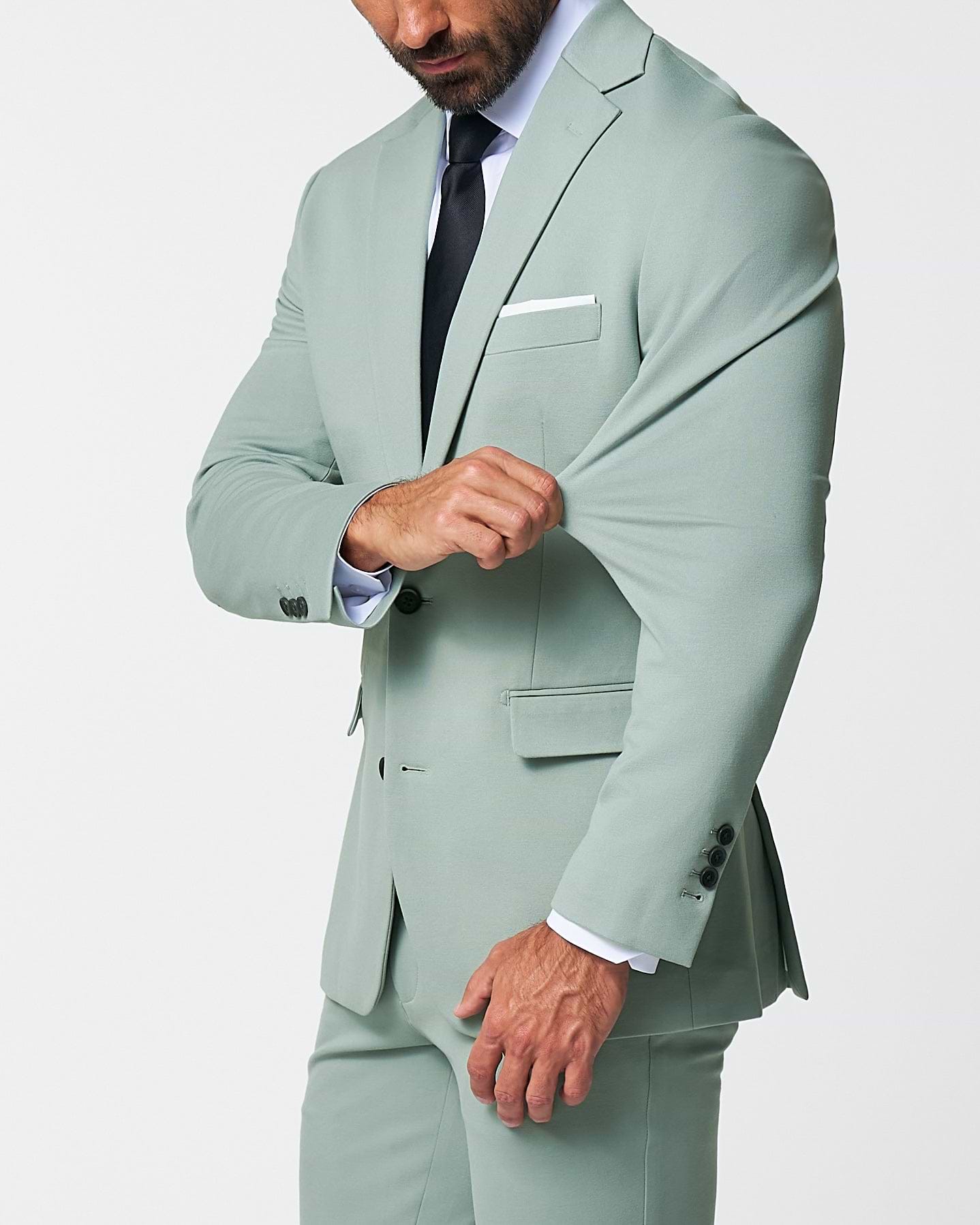 Athletic Fit Stretch Suit - Solid Dusty Sage