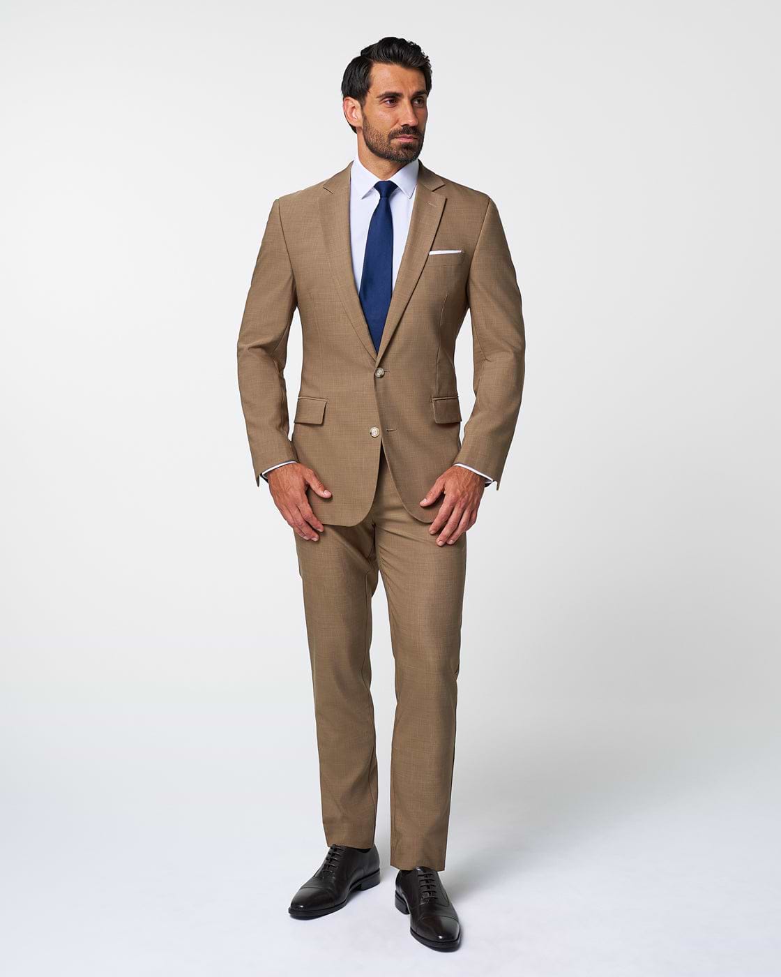 Athletic Fit Stretch Blazer - Heathered Cappuccino