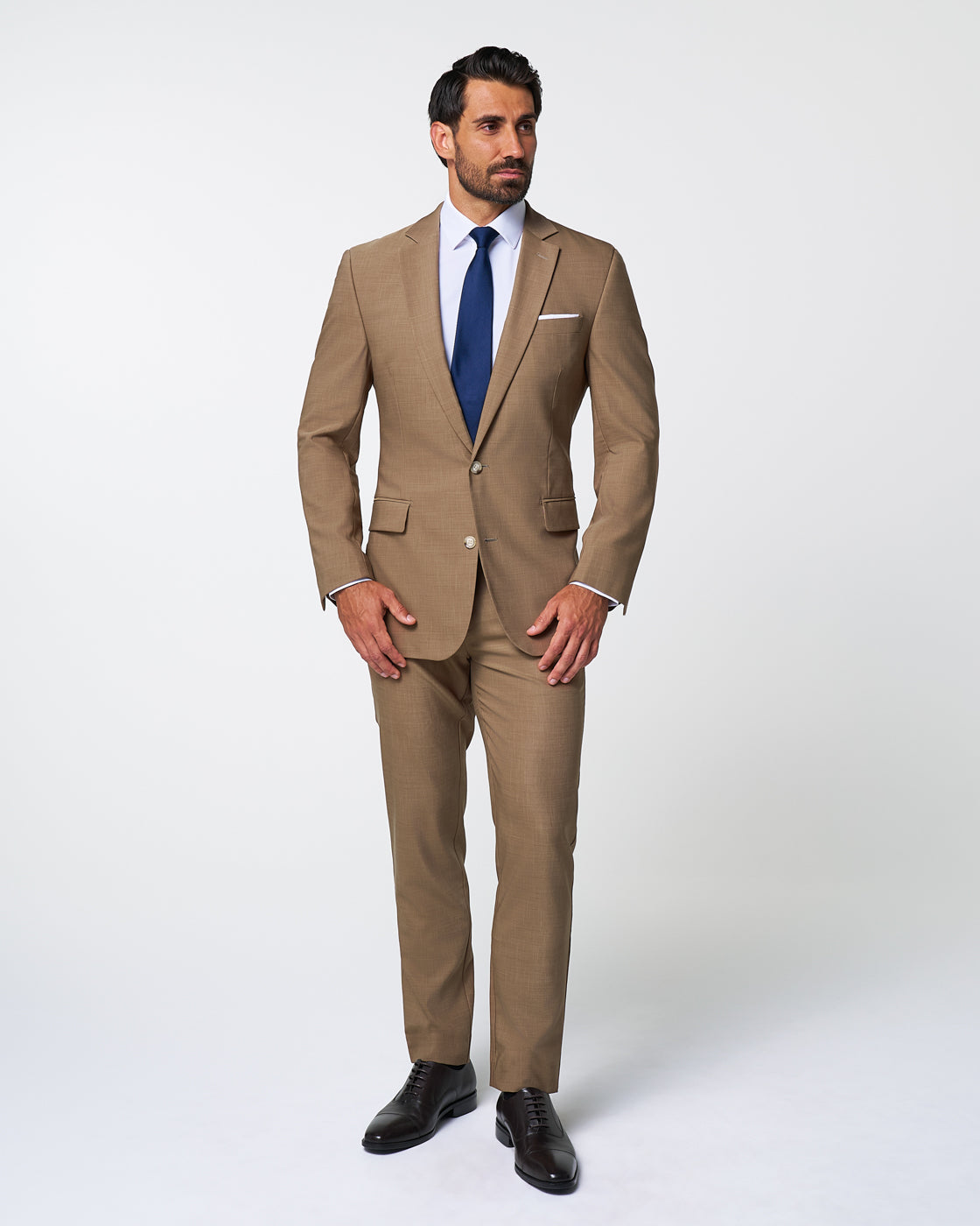 Athletic Fit Stretch Blazer - Heathered Cappuccino