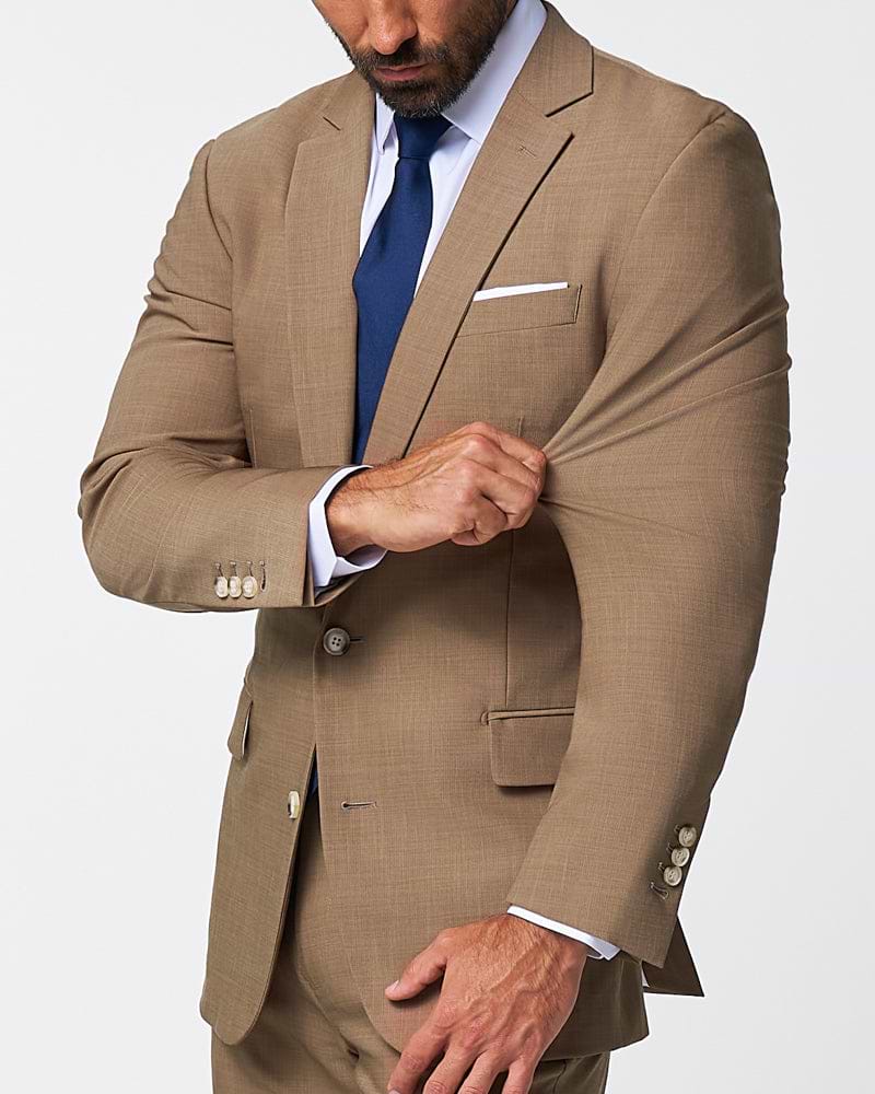 Athletic Fit Stretch Blazer - Heathered Cappuccino