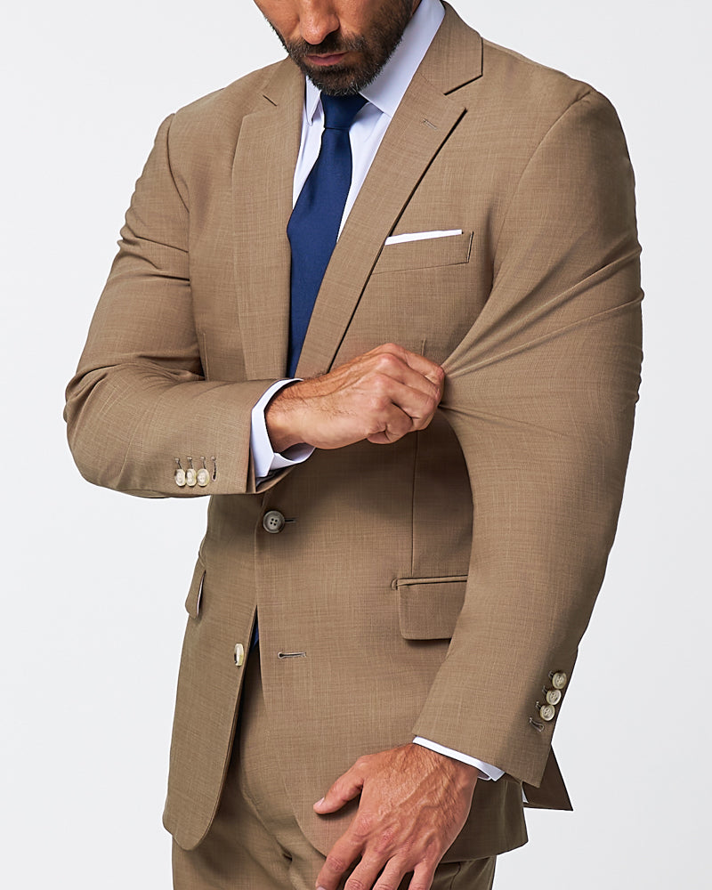 Athletic Fit Stretch Blazer - Heathered Cappuccino