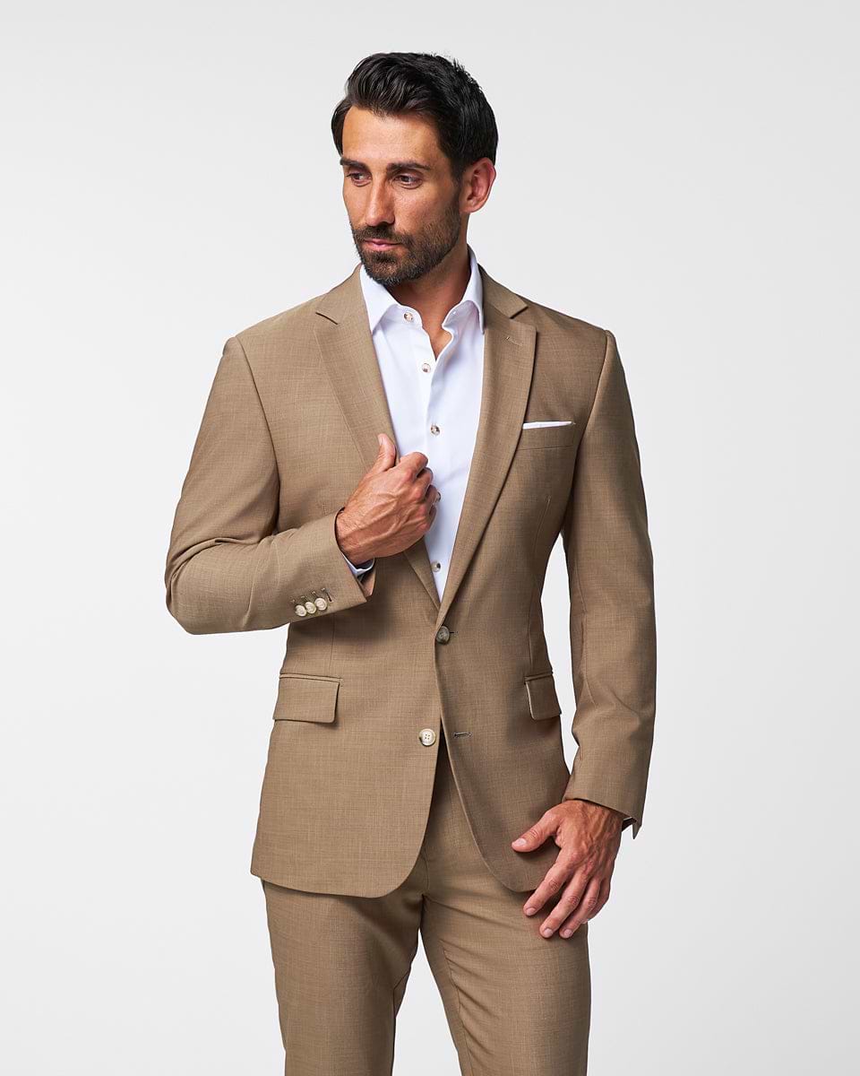 Athletic Fit Stretch Blazer - Heathered Cappuccino