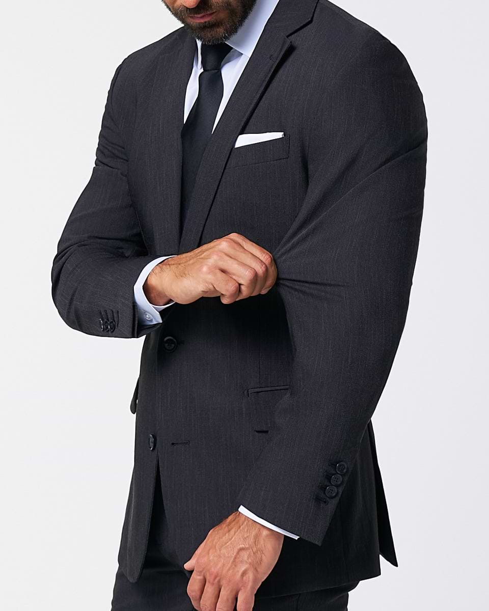 Athletic Fit Stretch Suit - Heathered Charcoal