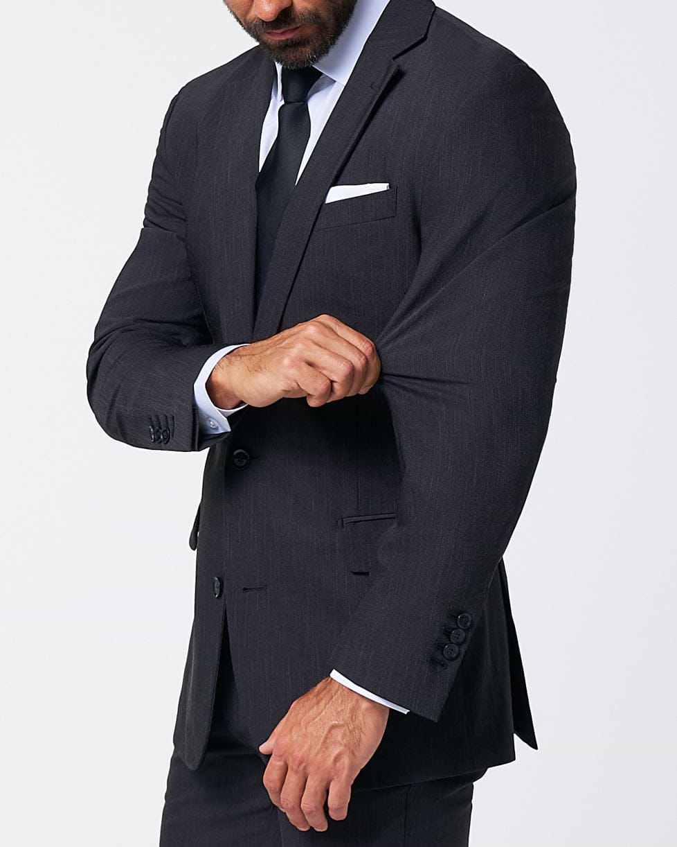 Athletic Fit Stretch Blazer - Heathered Black