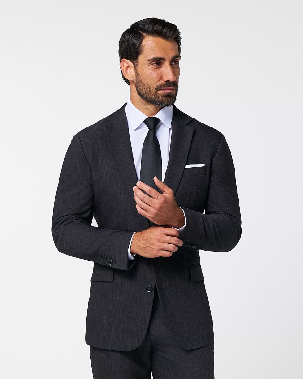 Athletic Fit Stretch Blazer - Heathered Charcoal