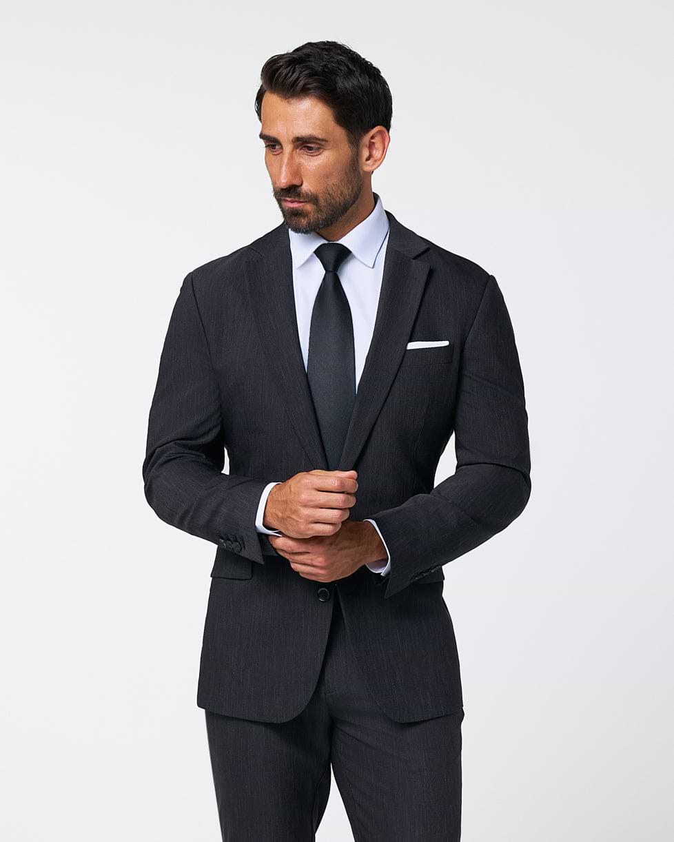 Athletic Fit Stretch Blazer - Heathered Black