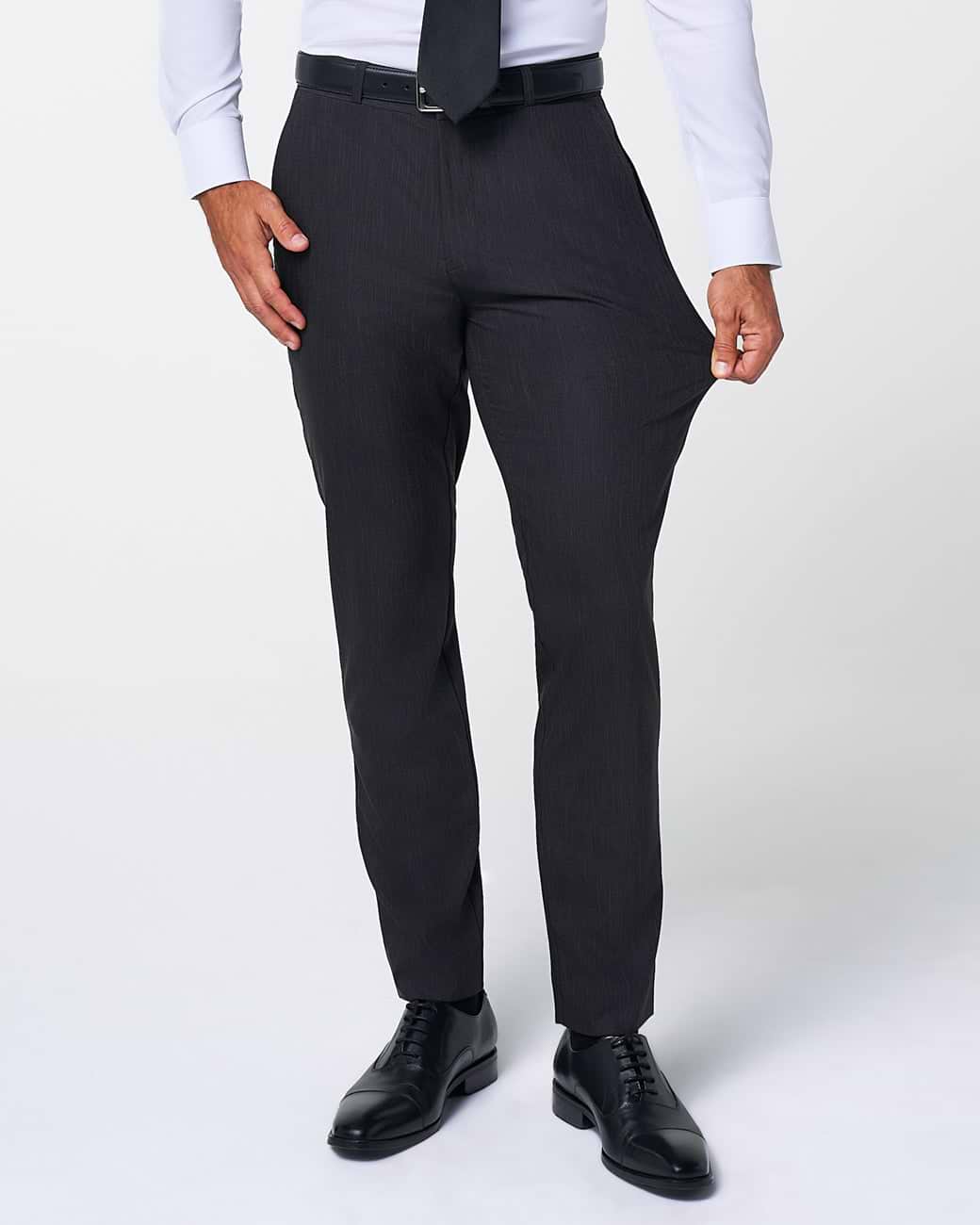Athletic Fit Stretch Suit - Heathered Charcoal