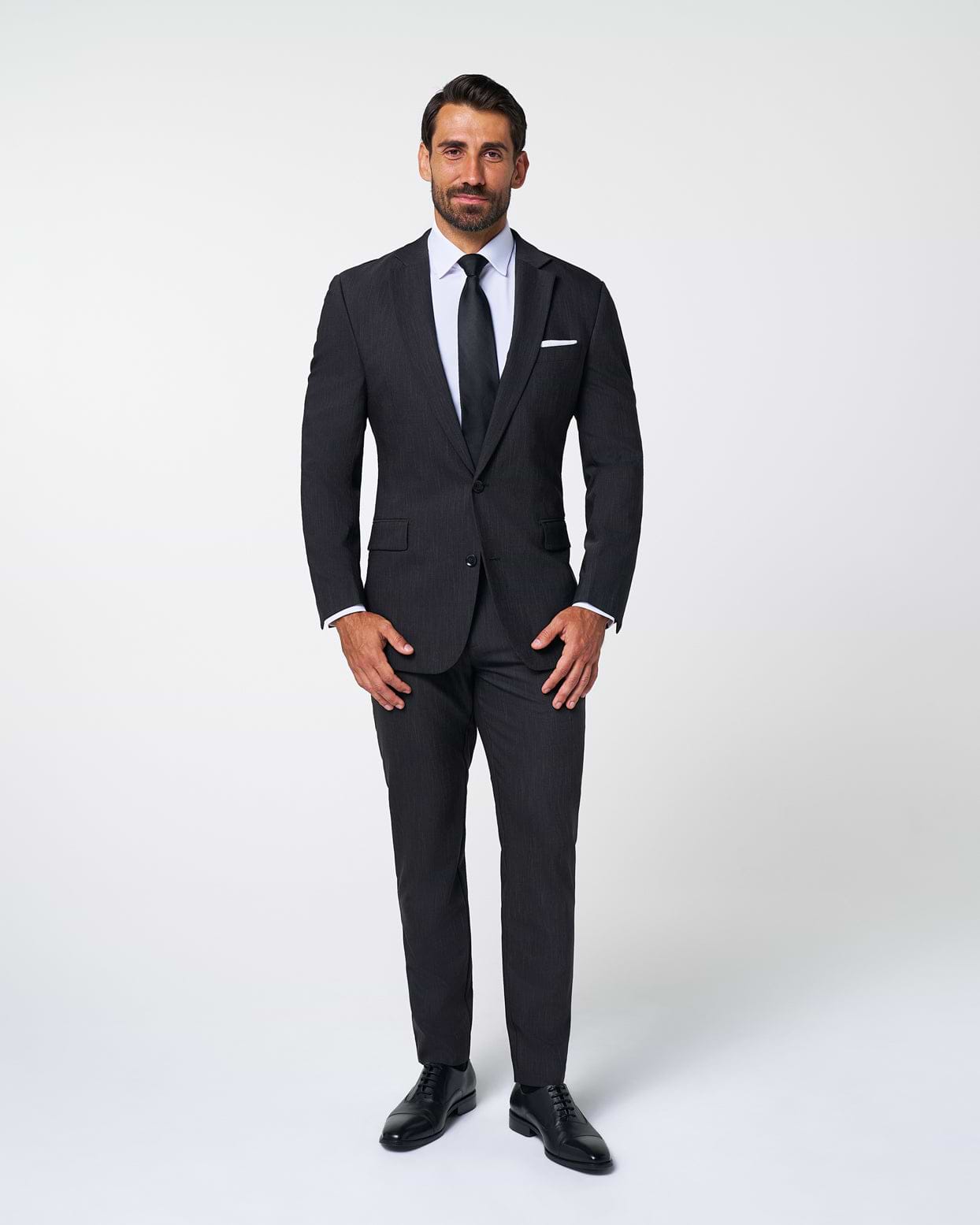 Athletic Fit Stretch Blazer - Heathered Charcoal