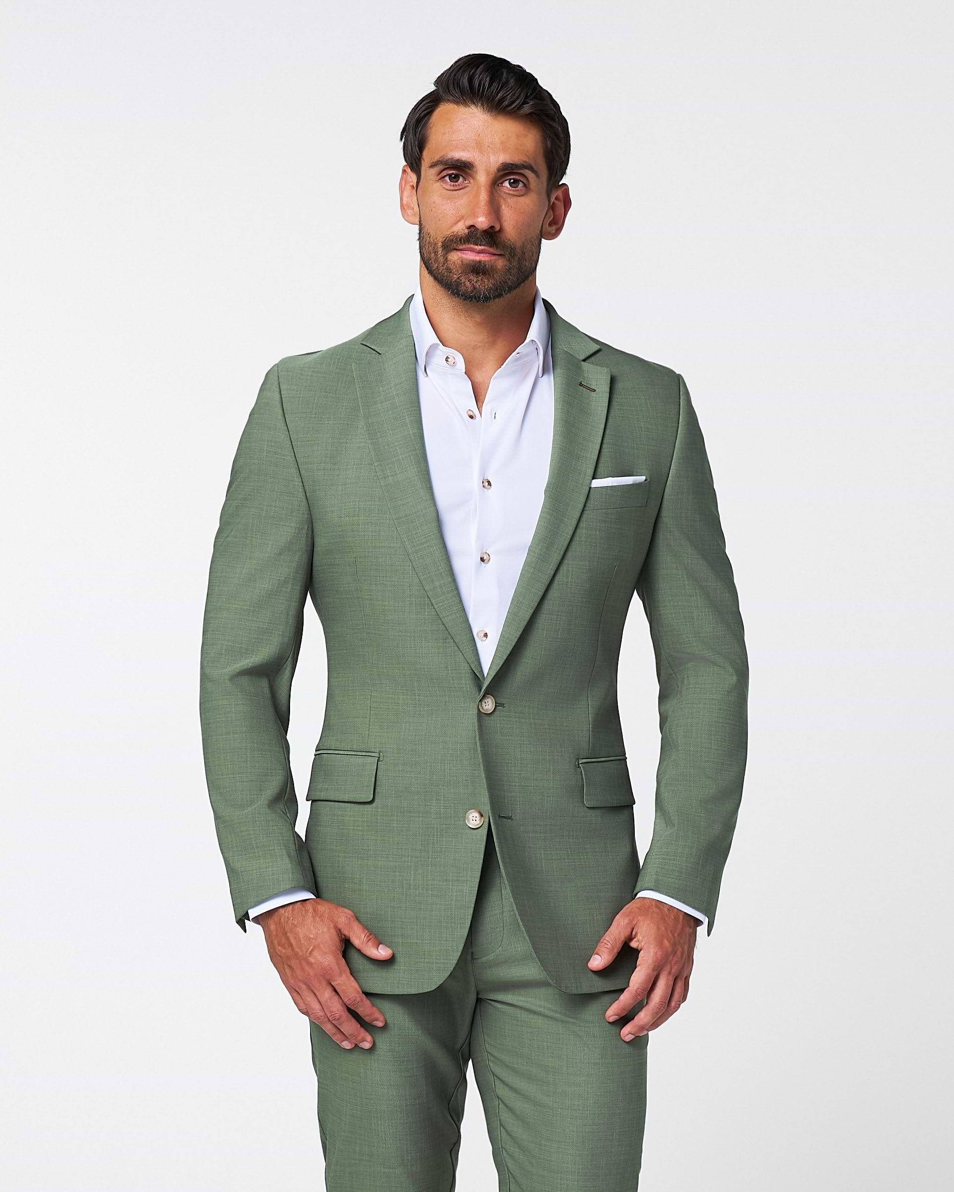 Athletic Fit Stretch Blazer - Heathered Forest Green