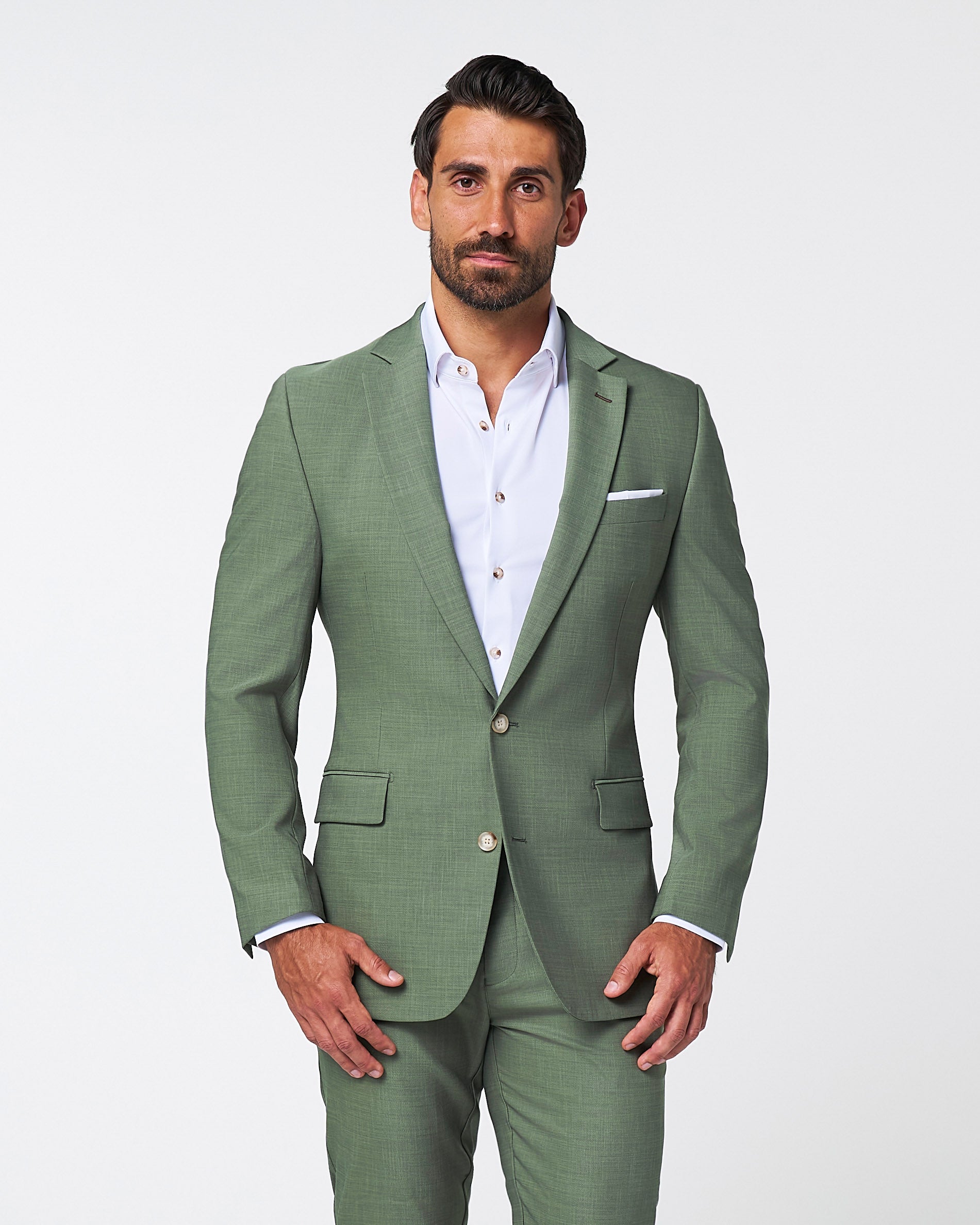 Athletic Fit Stretch Blazer - Heathered Forest Green