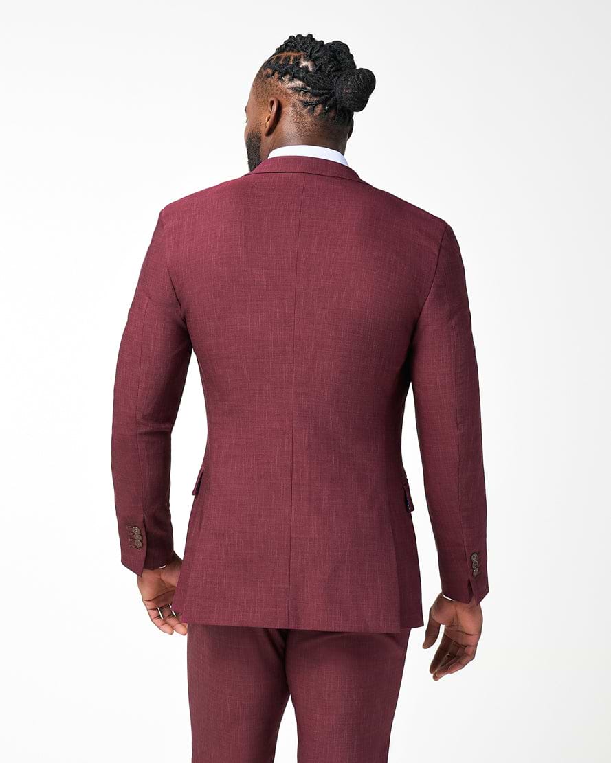 Athletic Fit Stretch Blazer - Heathered Maroon