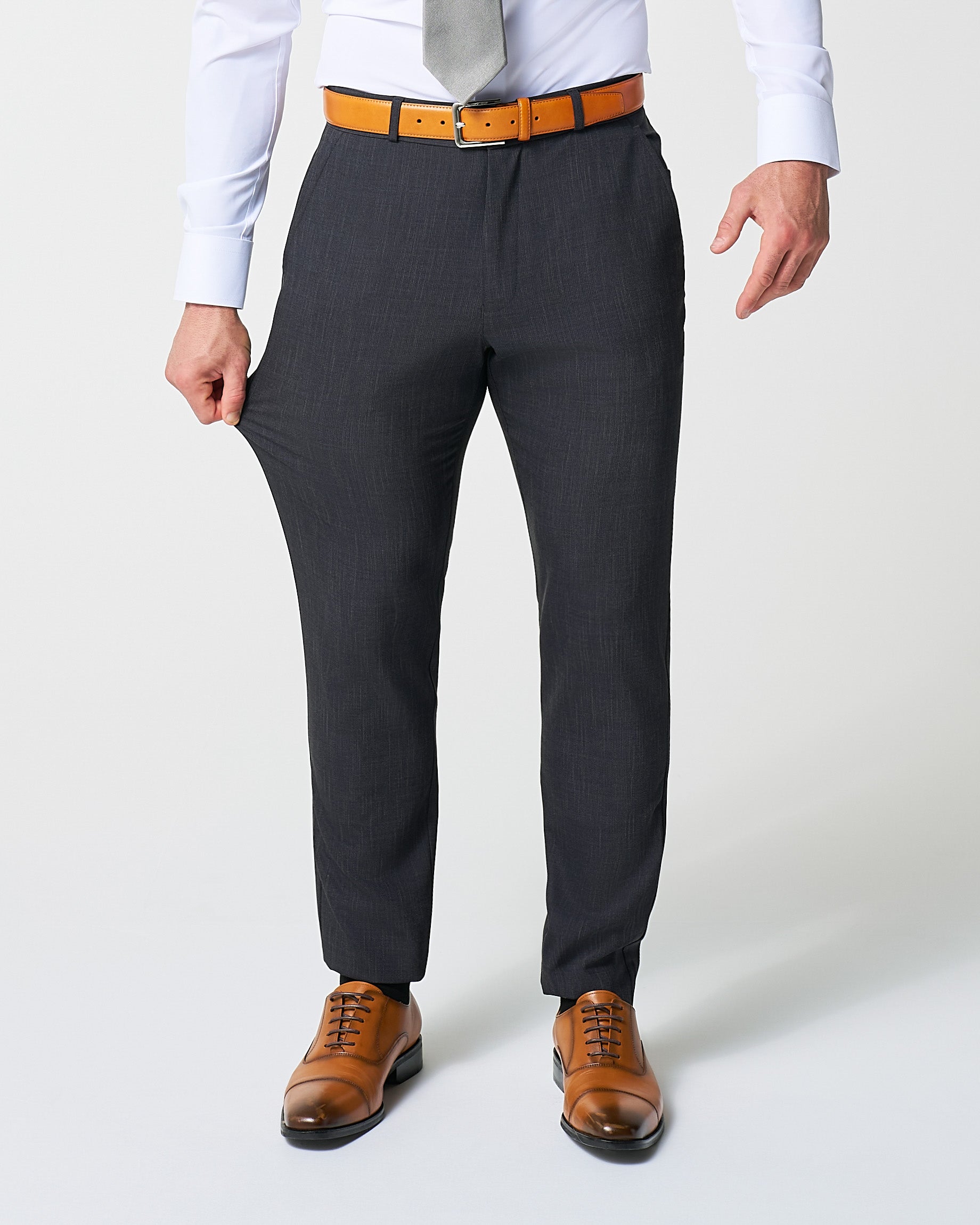 Athletic Fit Stretch Suit - Heathered Midnight Navy