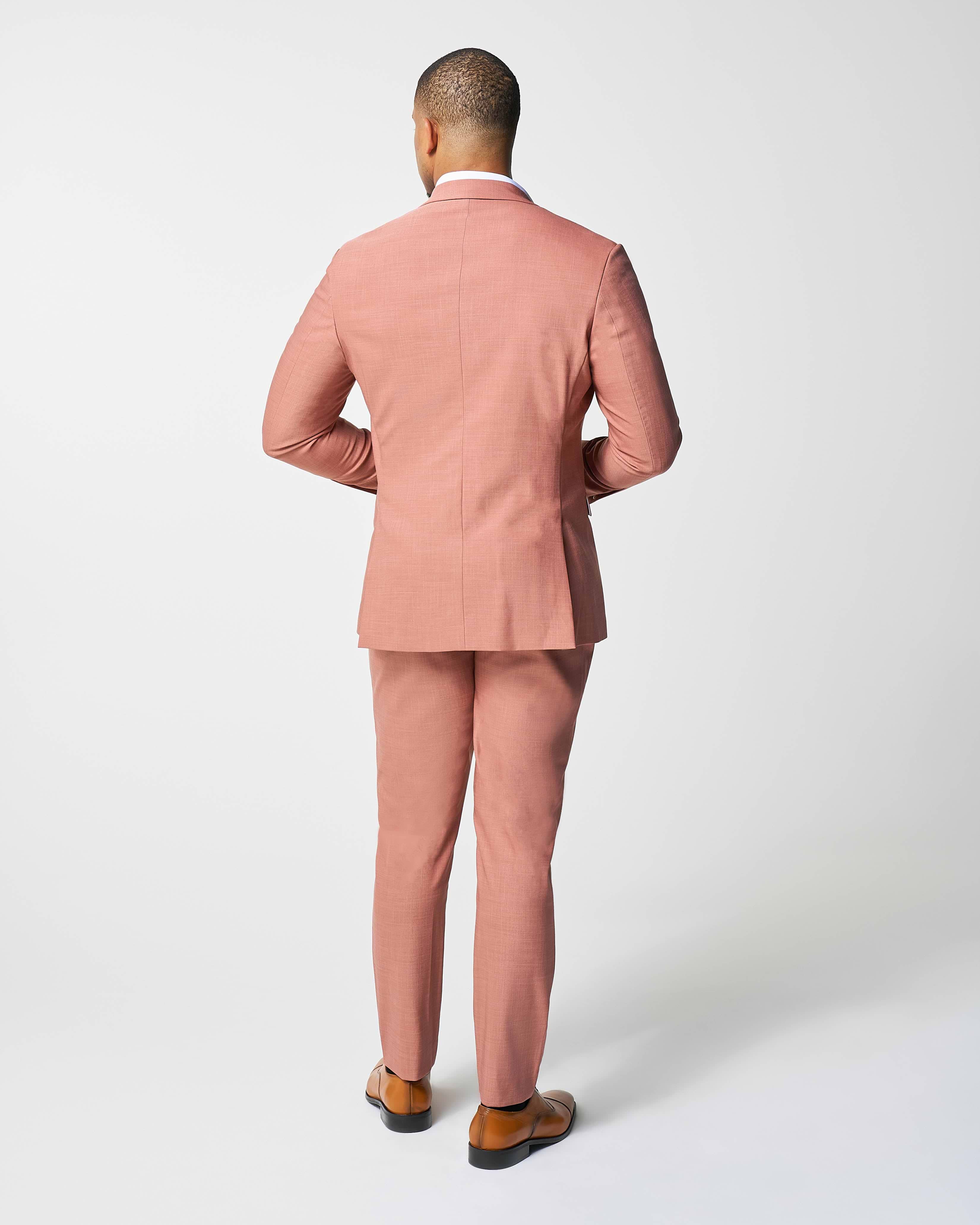Athletic Fit Stretch Suit - Heathered Salmon