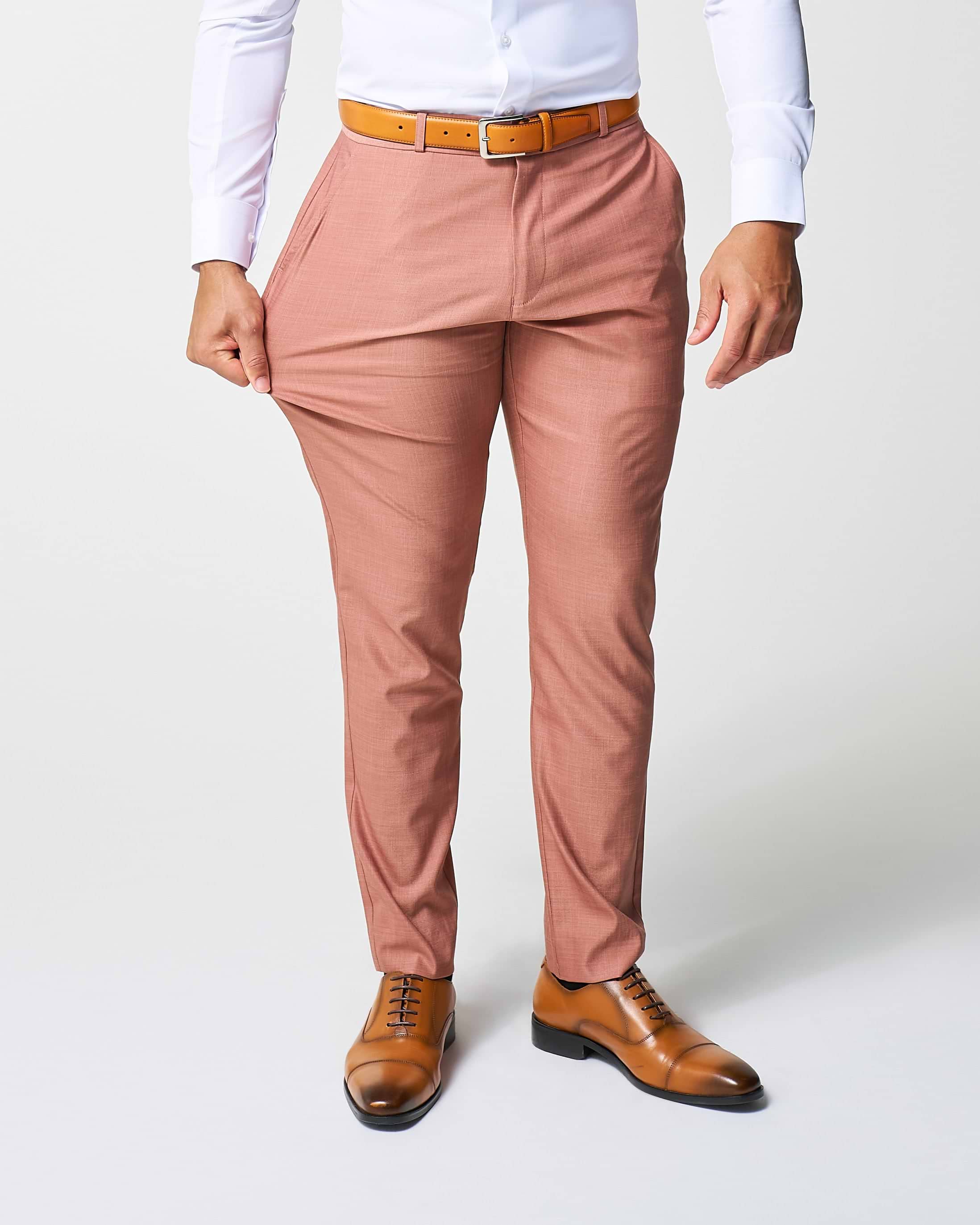 Athletic Fit Stretch Suit - Heathered Salmon