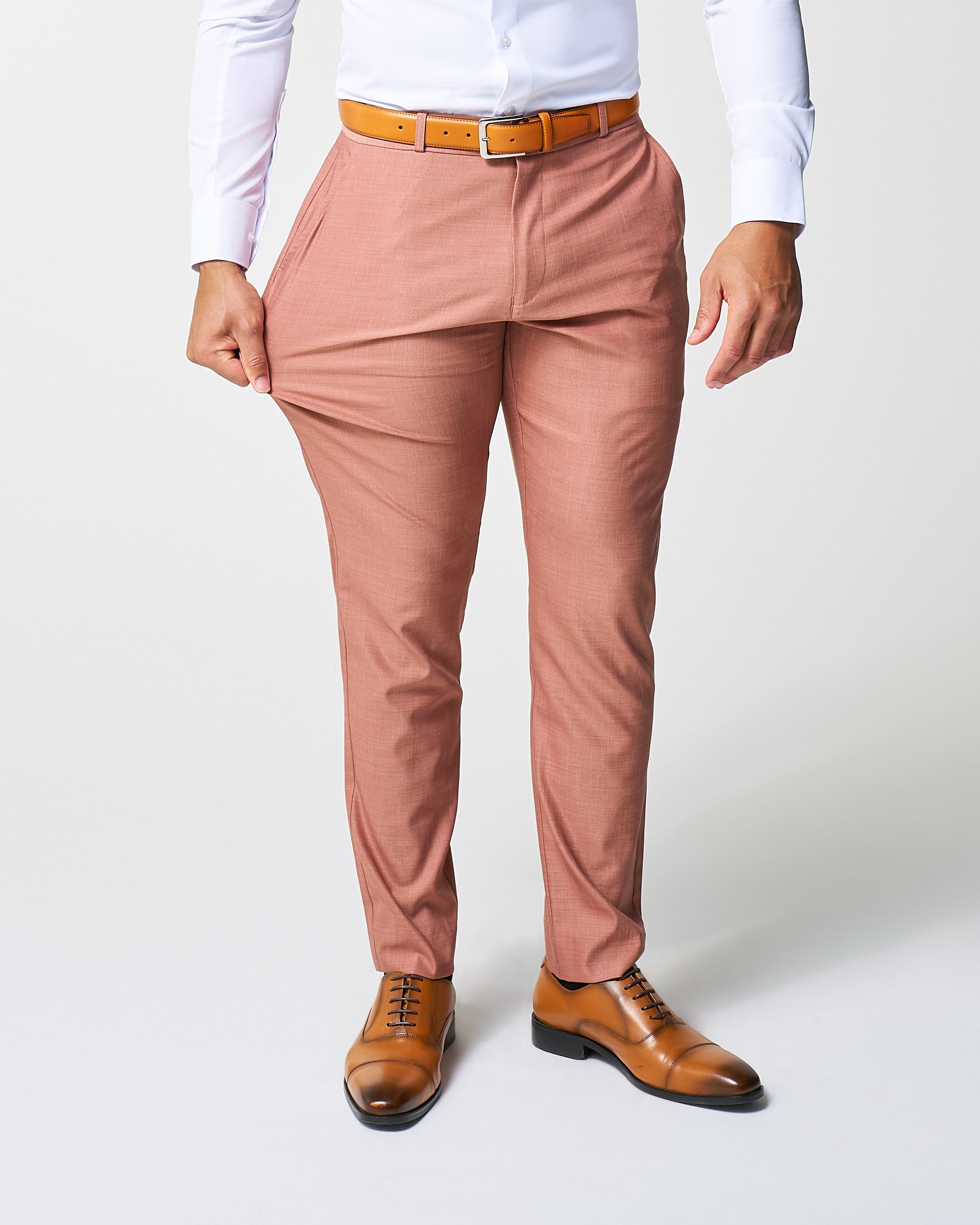 Athletic Fit Stretch Suit - Heathered Salmon