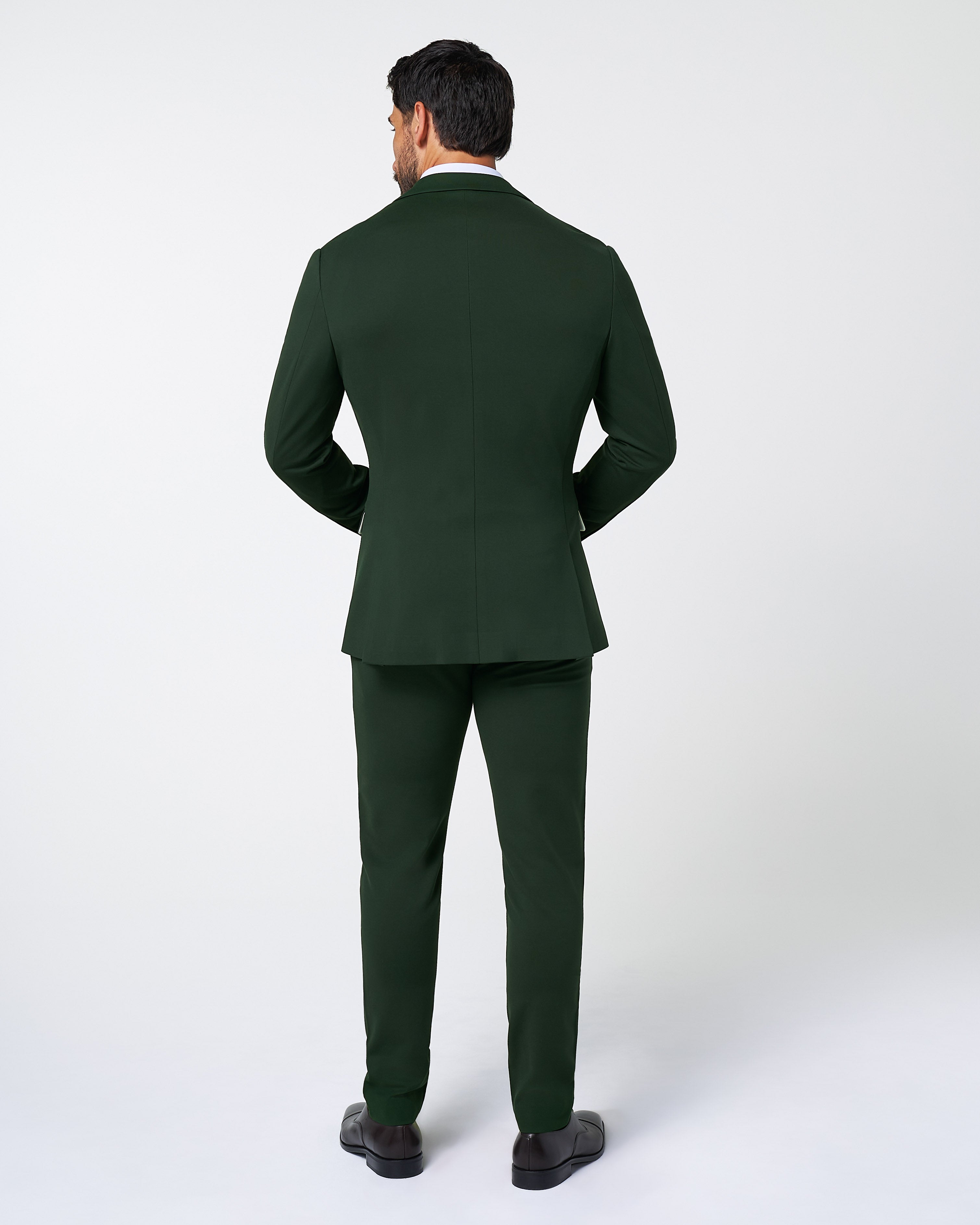 Athletic Fit Stretch Suit - Solid Hunter Green