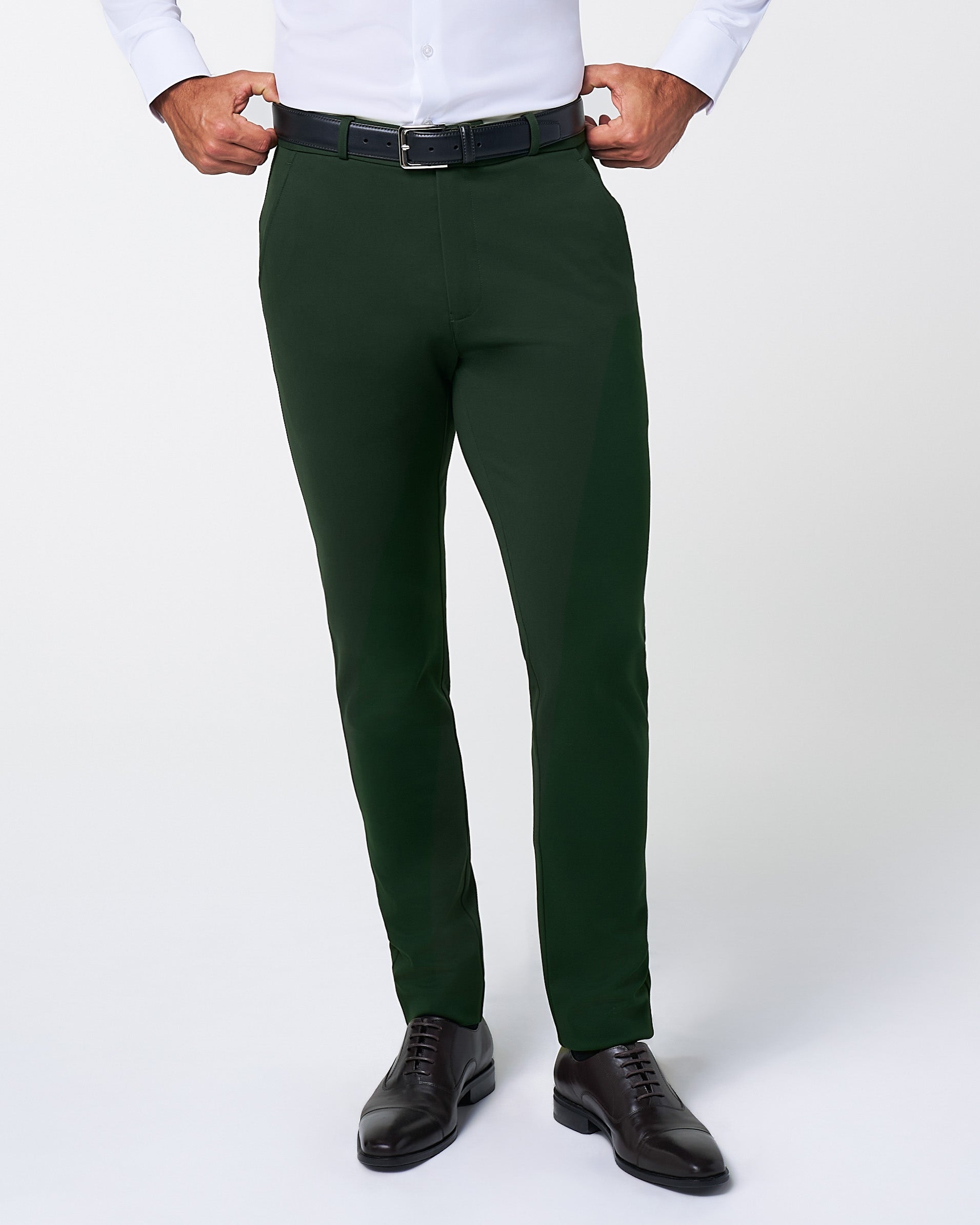 Athletic Fit Stretch Suit - Solid Hunter Green