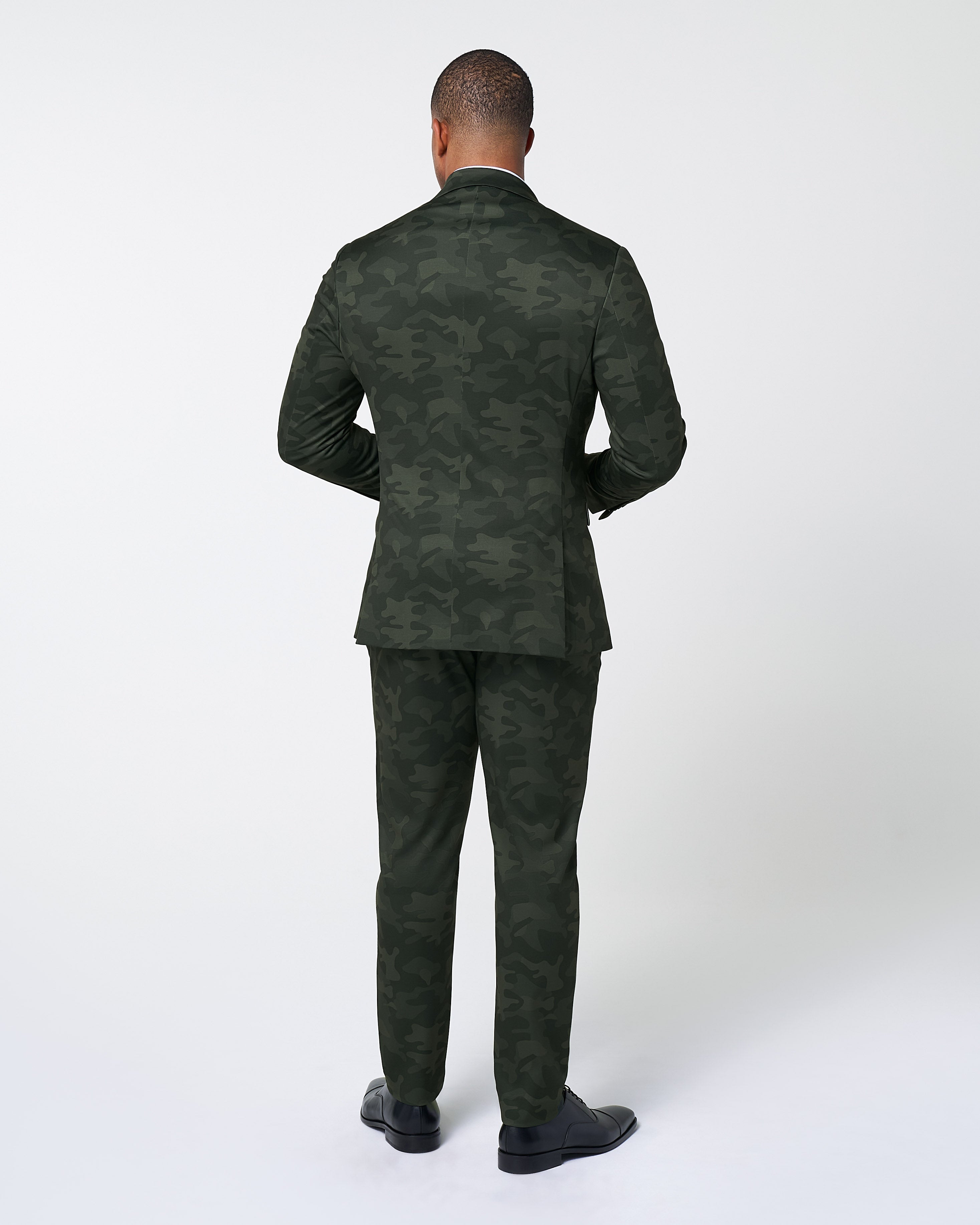 Athletic Fit Stretch Suit - Hunter Green Camo