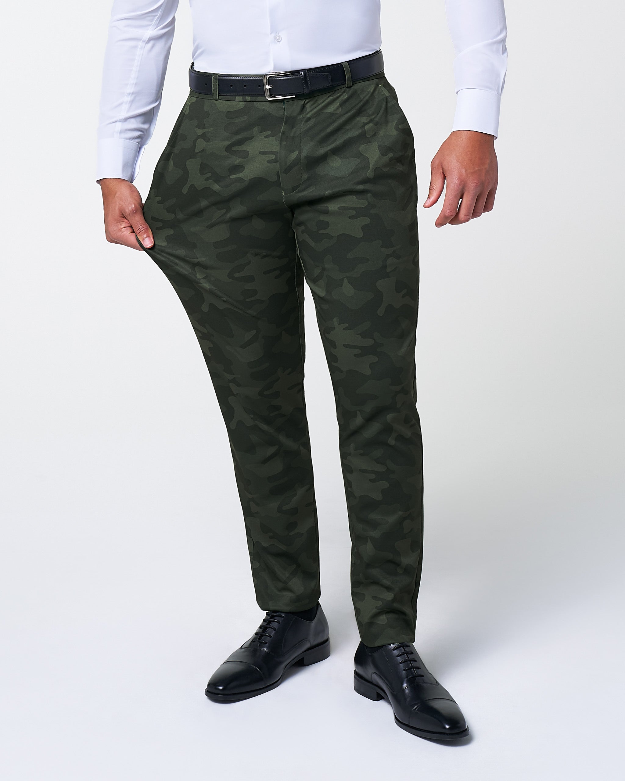 Athletic Fit Stretch Suit - Hunter Green Camo
