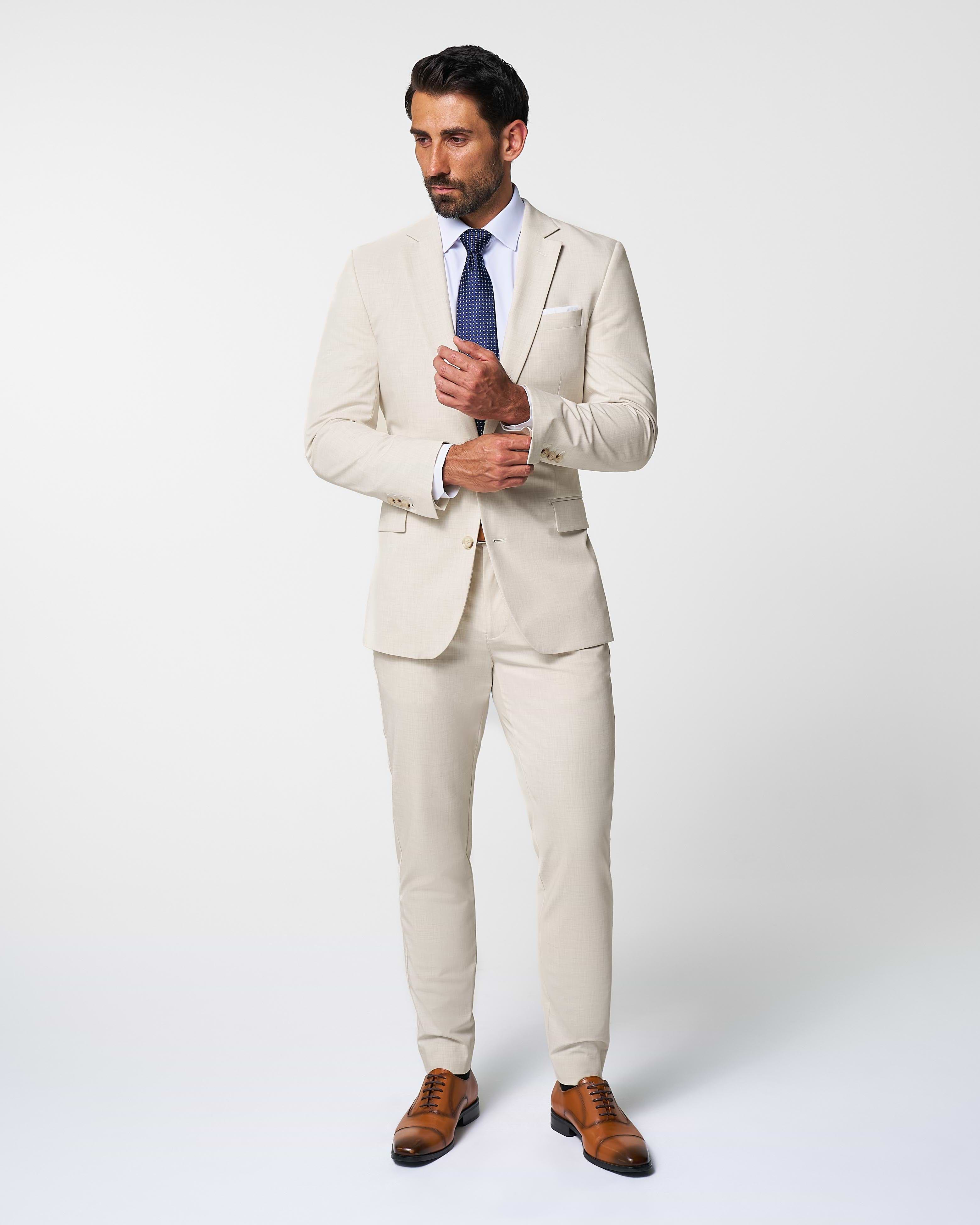 Athletic Fit Stretch Suit - Lightweight Heathered Bamboo