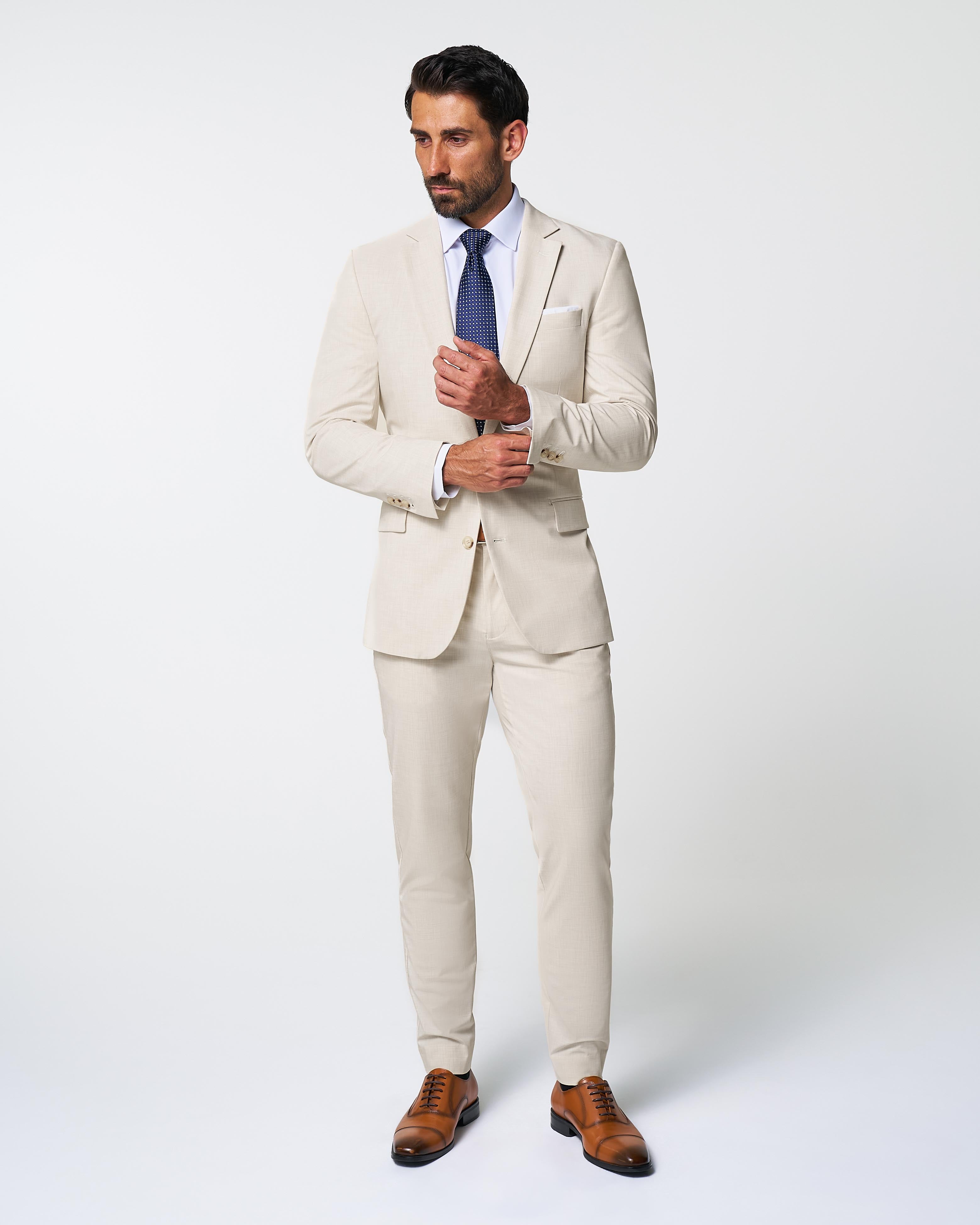 Athletic Fit Stretch Suit - Lightweight Heathered Bamboo