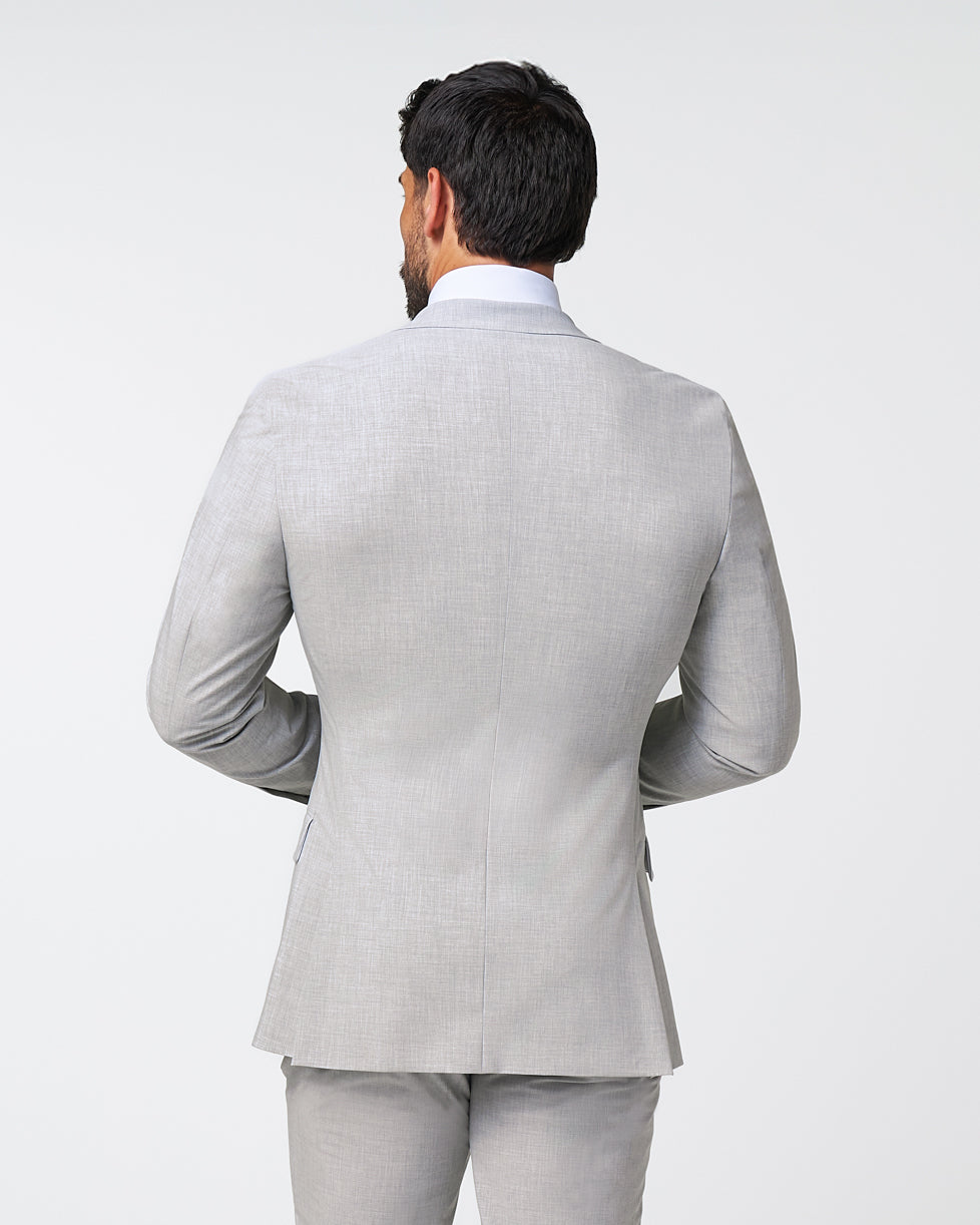 Athletic Fit Stretch Blazer - Lightweight Heathered Light Grey