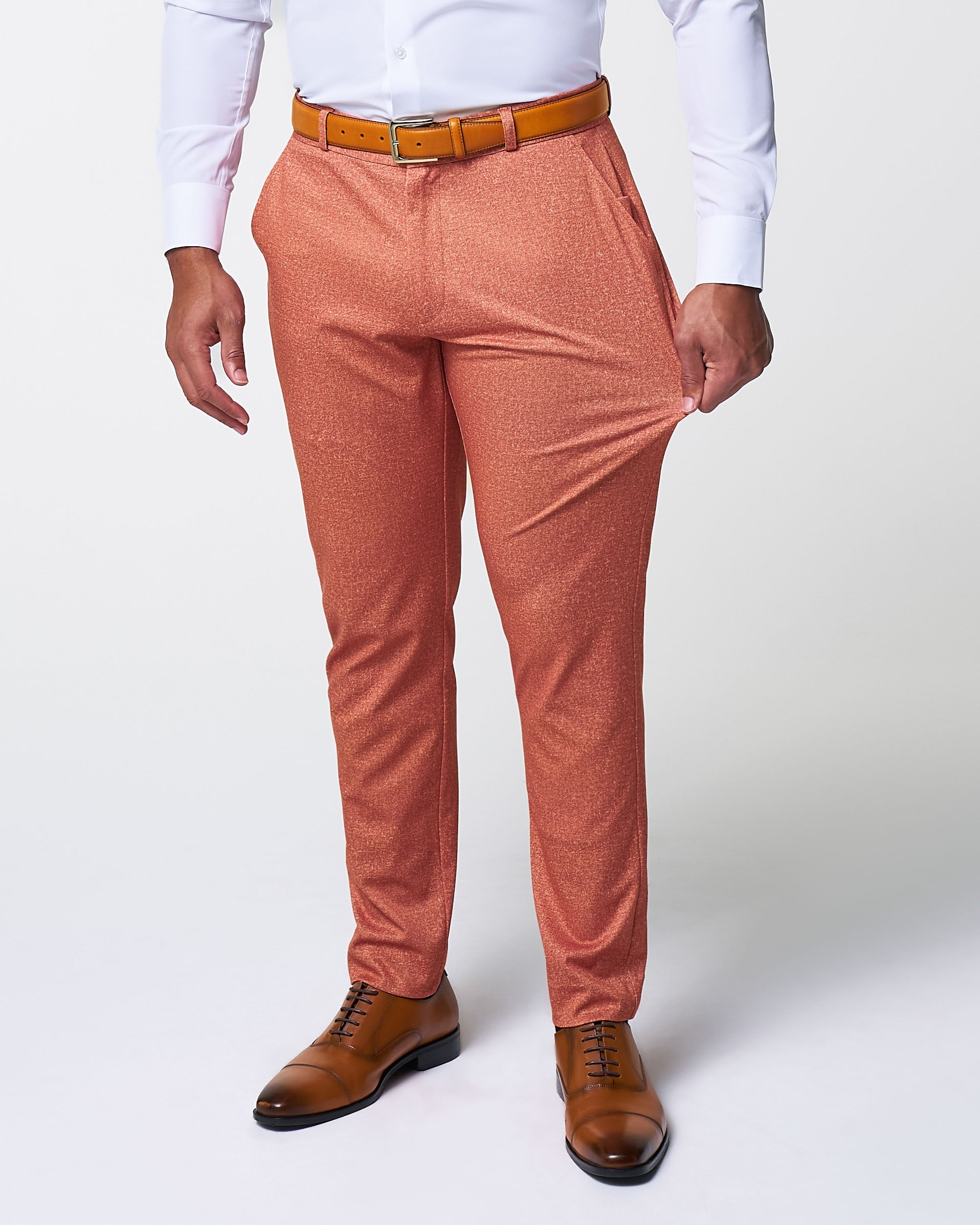 Athletic Fit Stretch Suit - Linen Coral