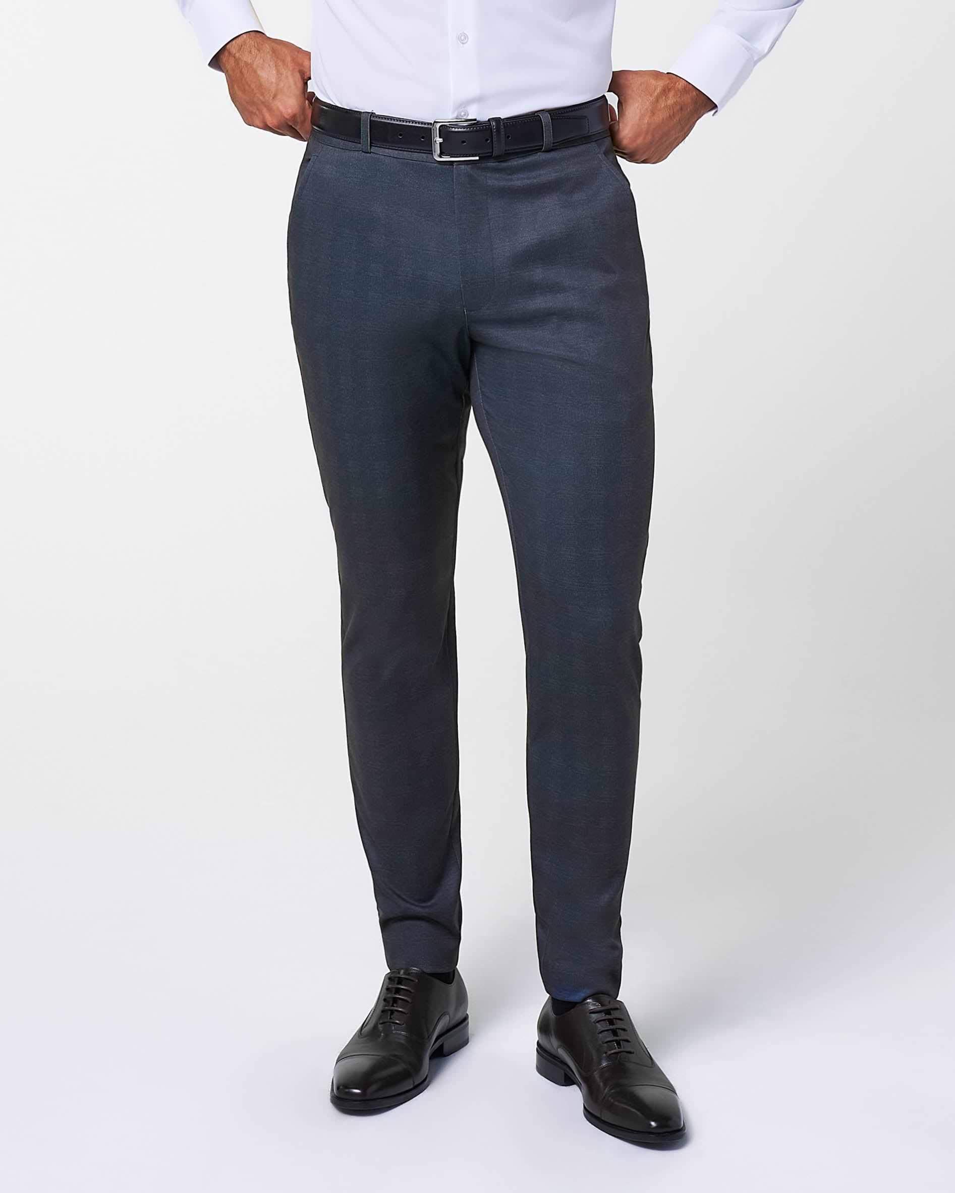 Athletic Fit Stretch Suit - Midnight Navy Plaid