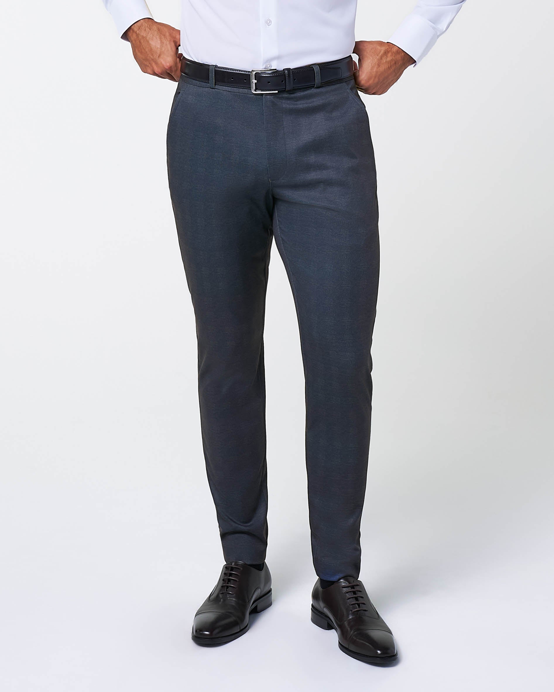 Athletic Fit Stretch Suit - Midnight Navy Plaid