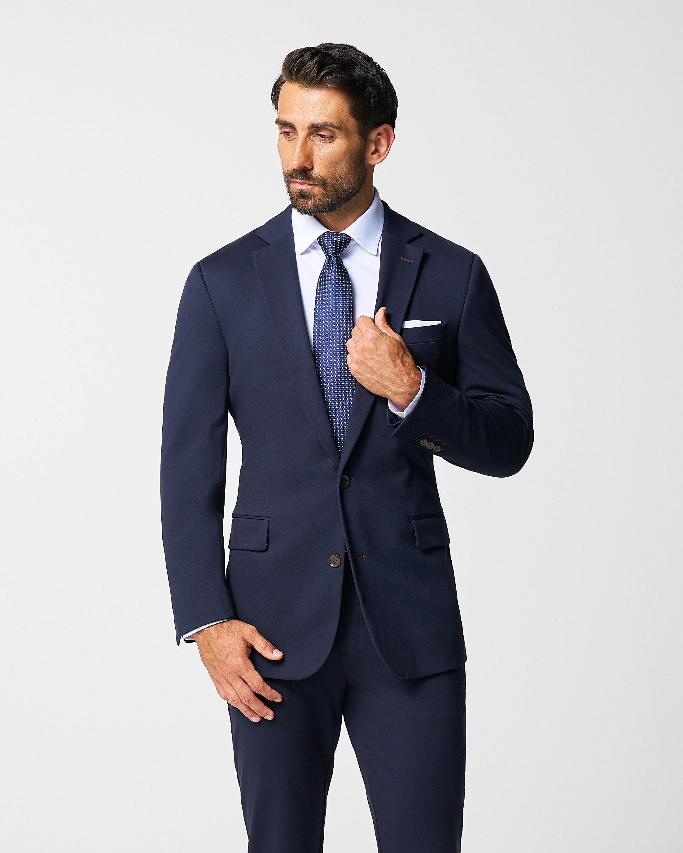 Athletic Fit Stretch Suit - Navy