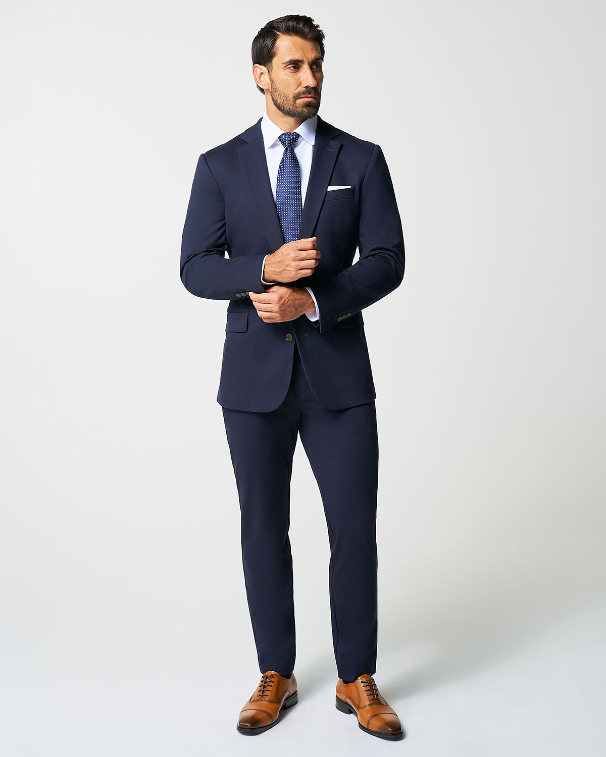 Athletic Fit Stretch Suit - Navy