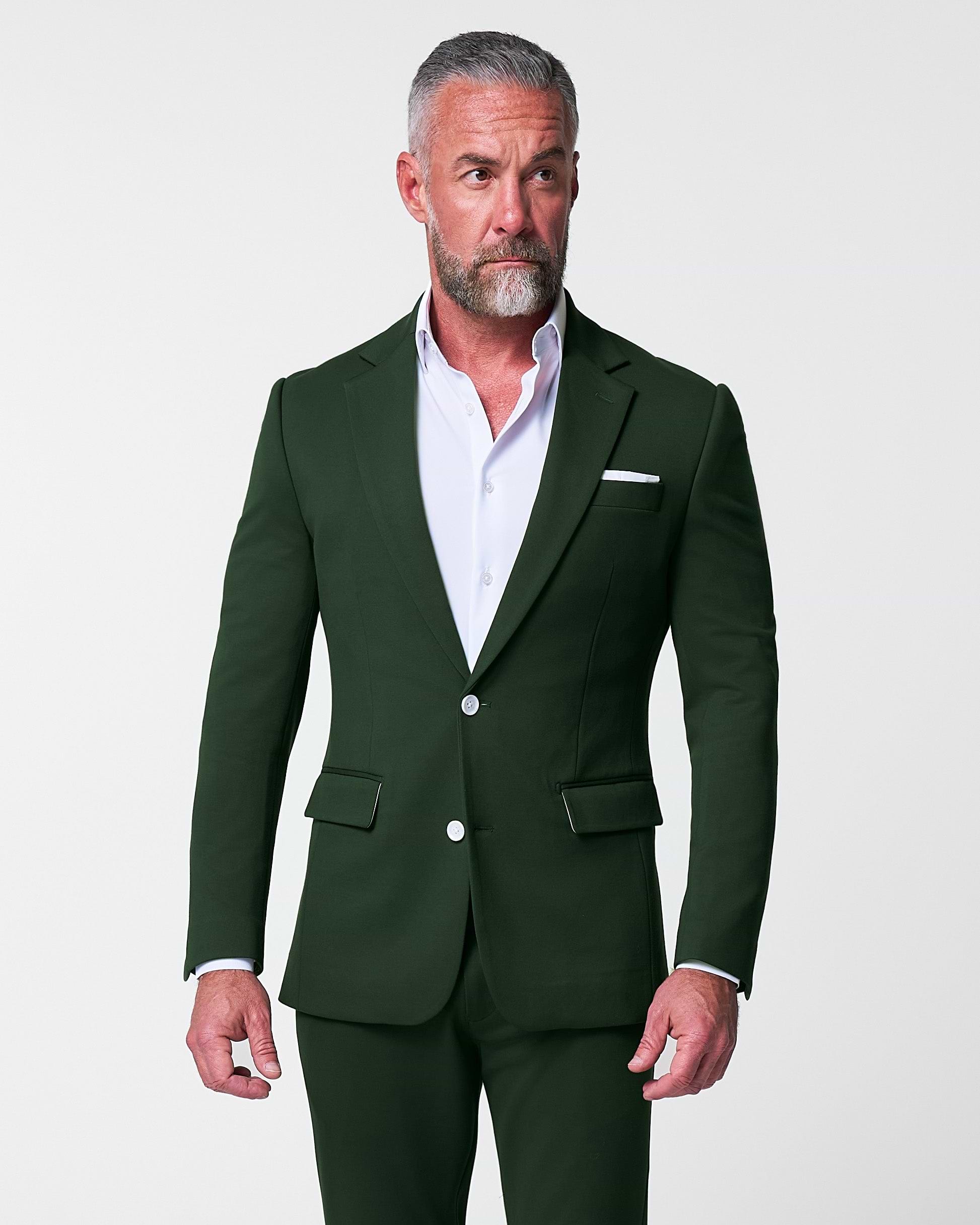 Athletic Fit Stretch Suit - Solid Pine