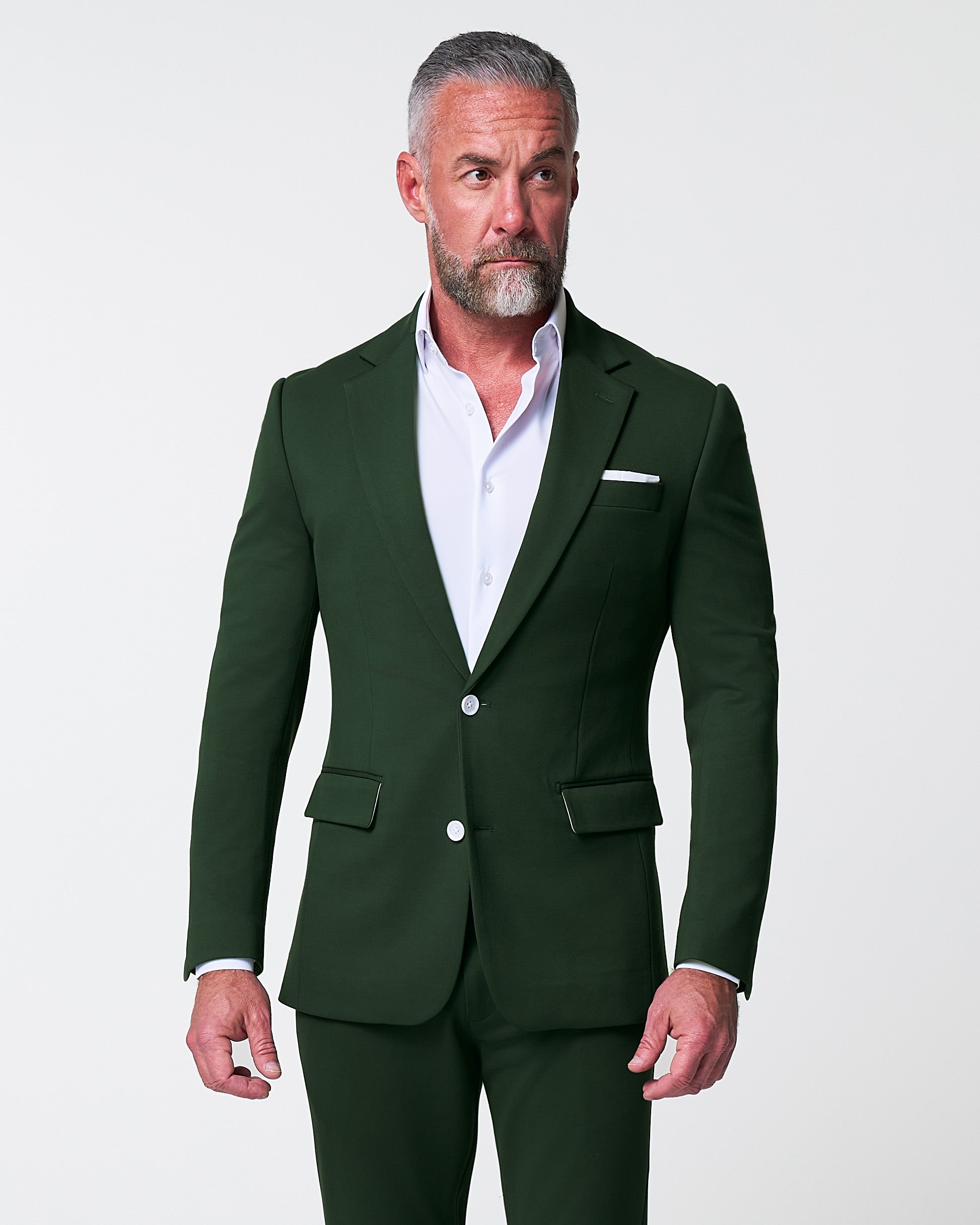 Athletic Fit Stretch Suit - Solid Pine