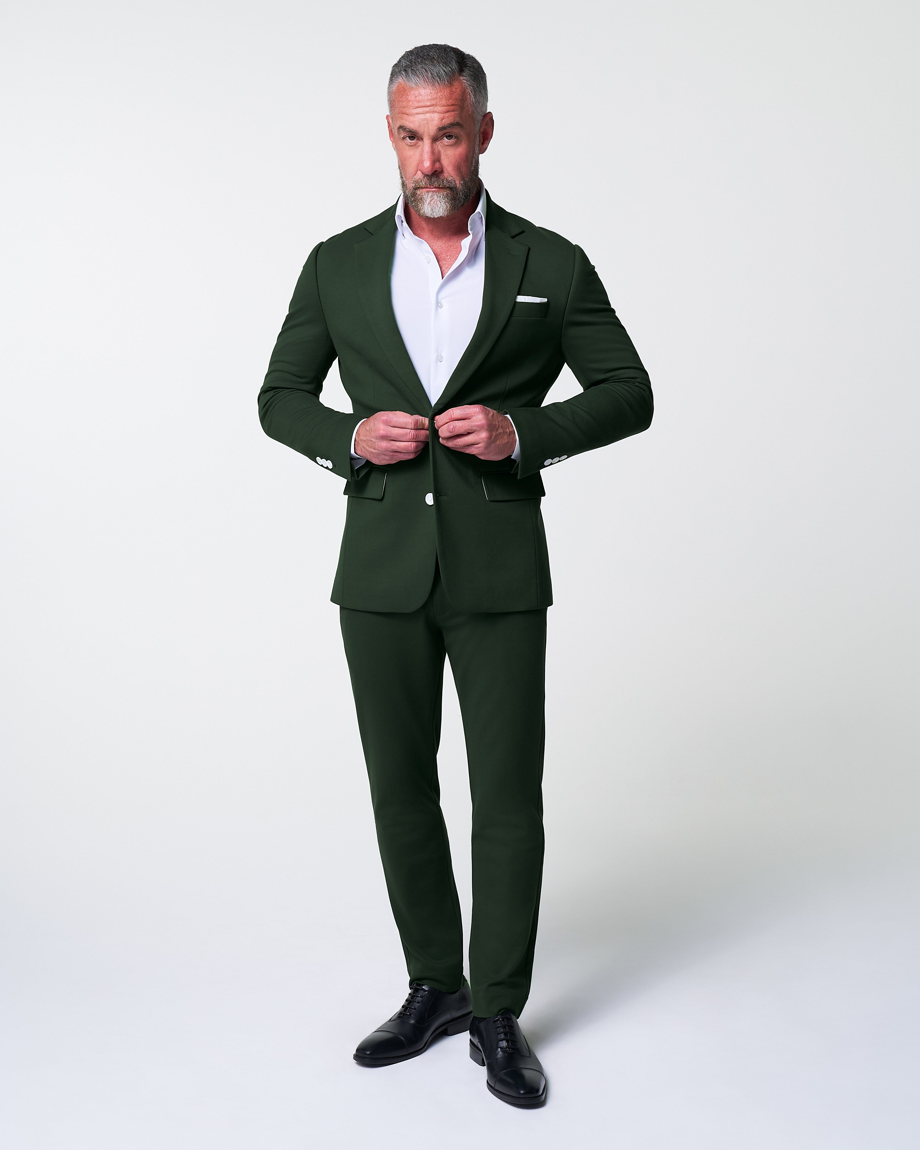 Athletic Fit Stretch Suit - Solid Pine