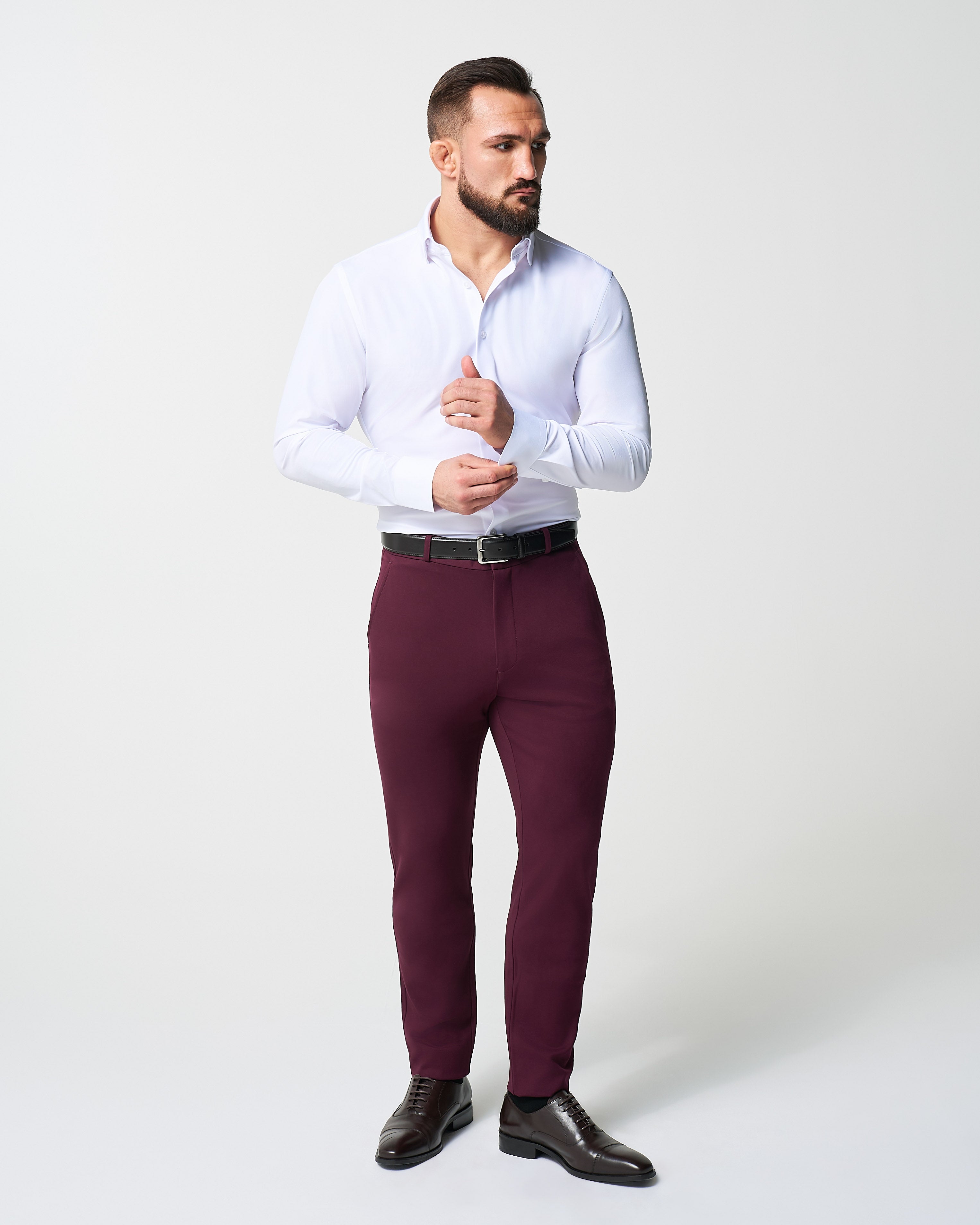 Athletic Fit Stretch Suit - Solid Plum