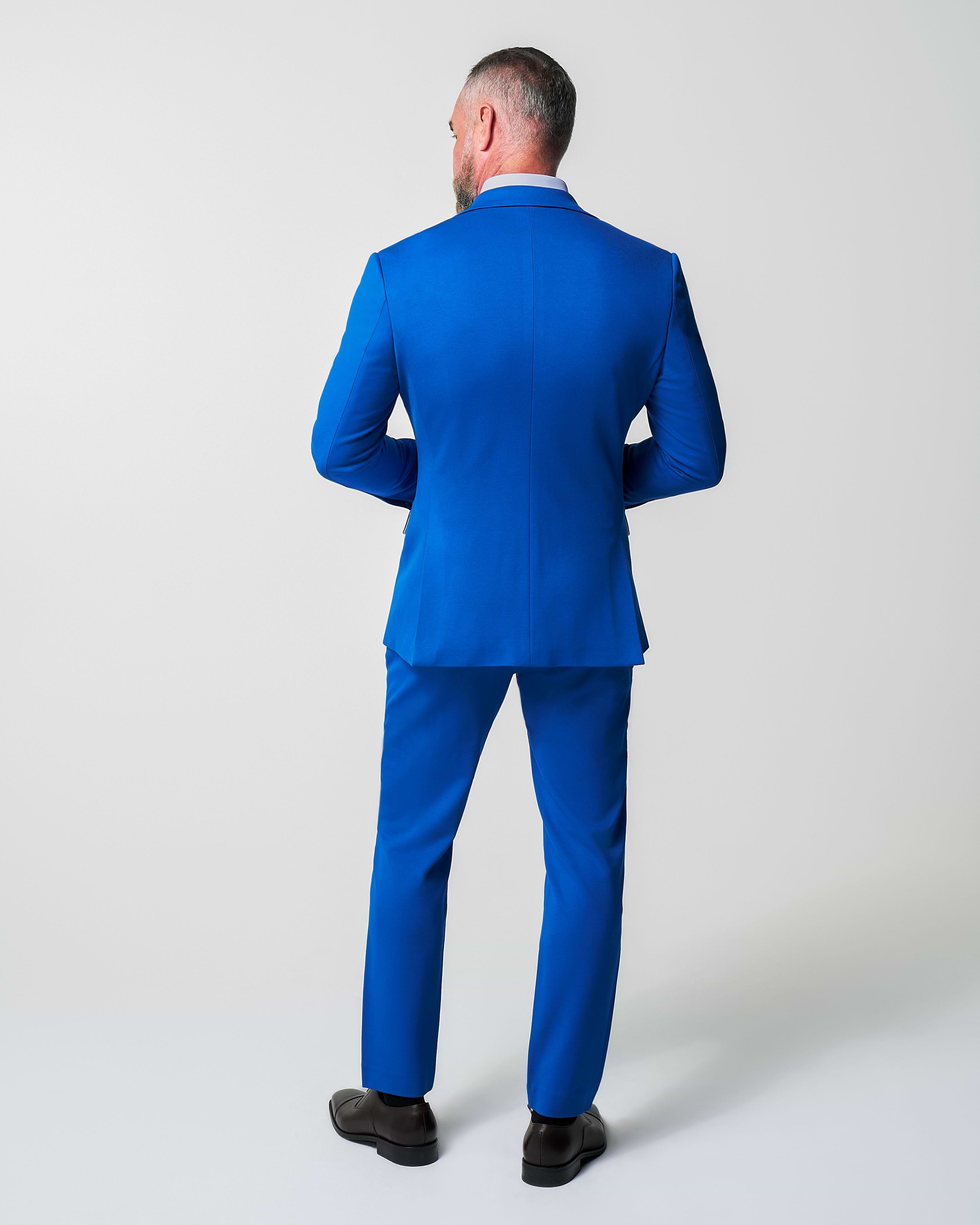 Athletic Fit Stretch Suit - Solid Royal Blue