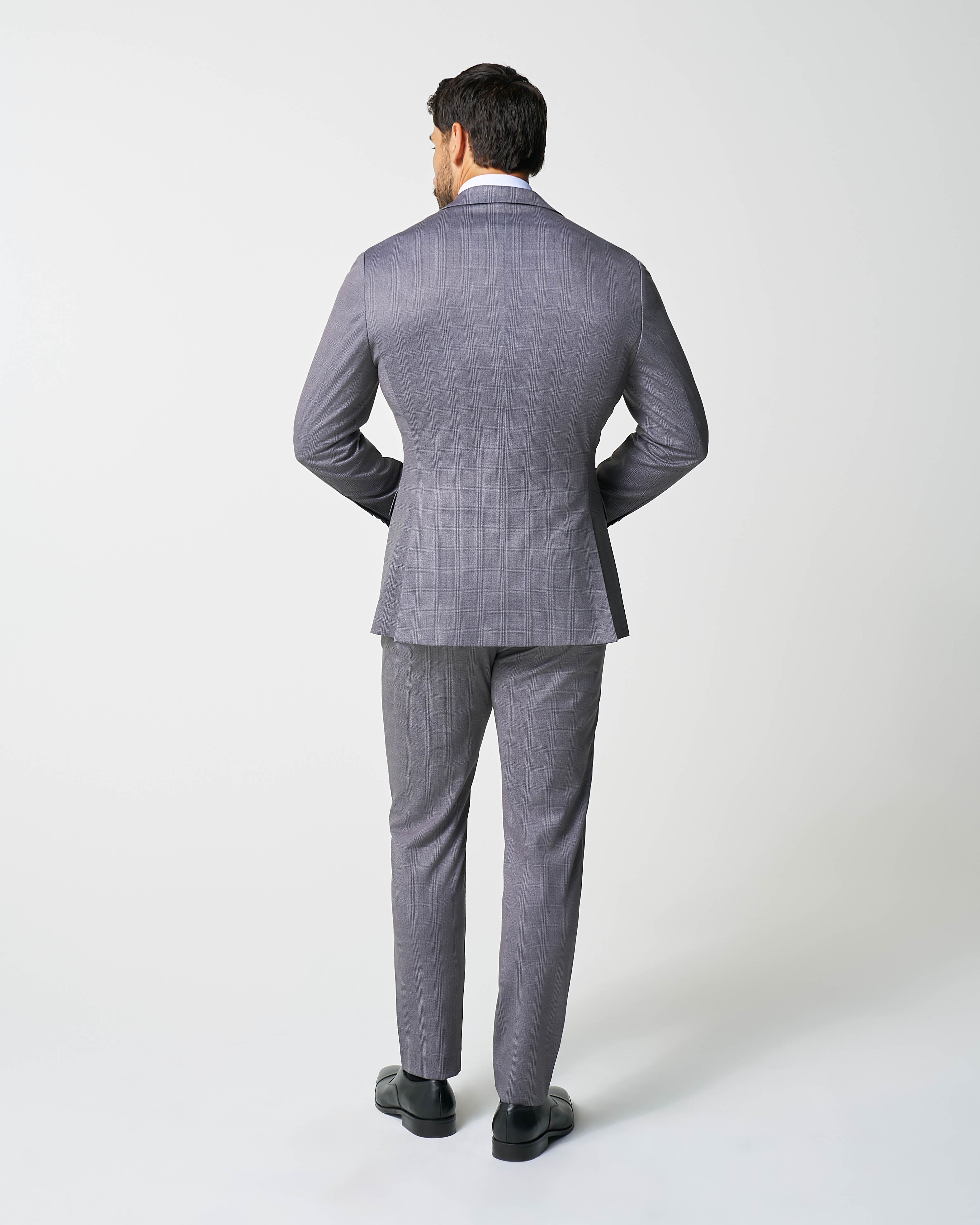 Athletic Fit Stretch Suit - Shadow Grey Plaid
