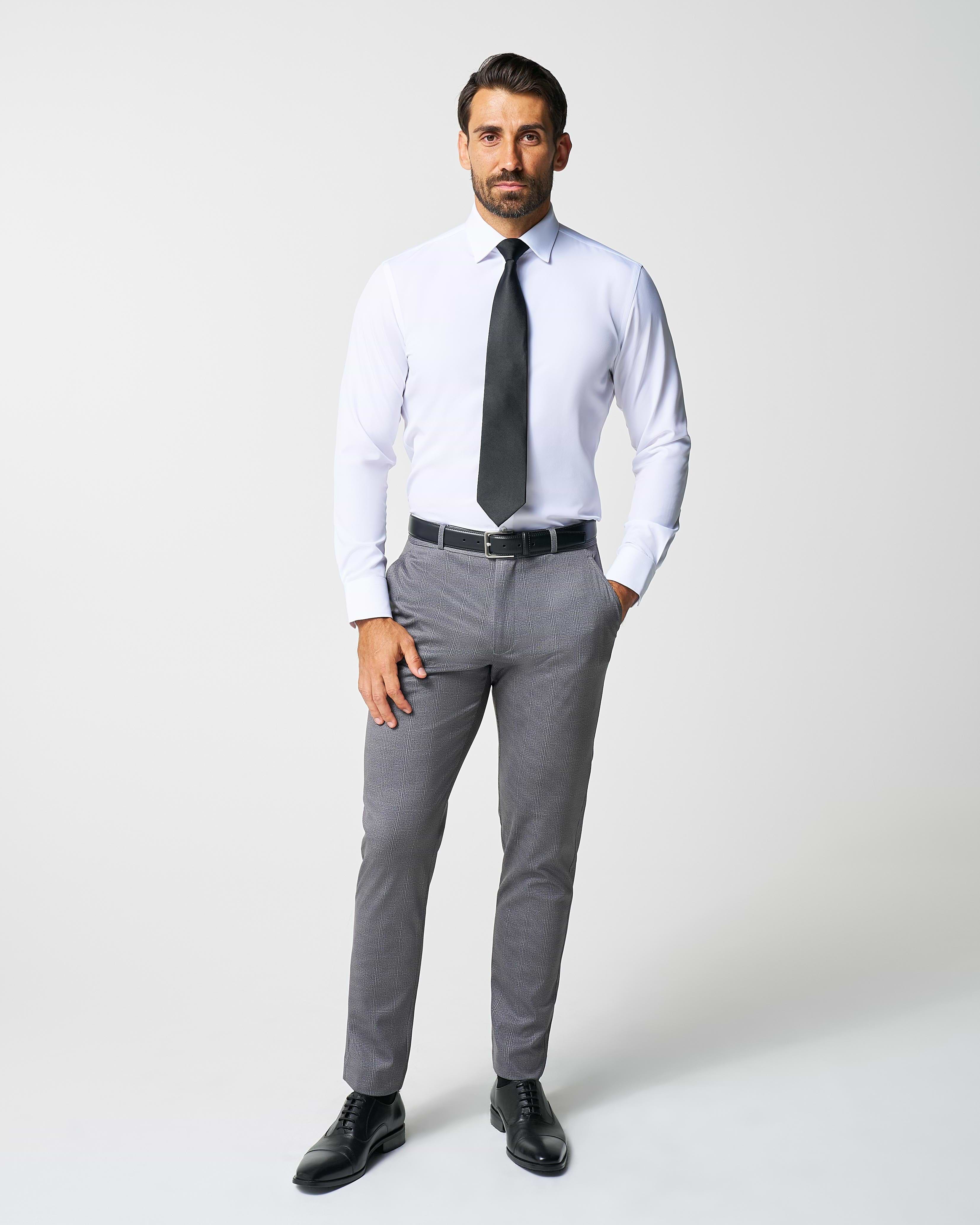 Athletic Fit Stretch Suit - Shadow Grey Plaid