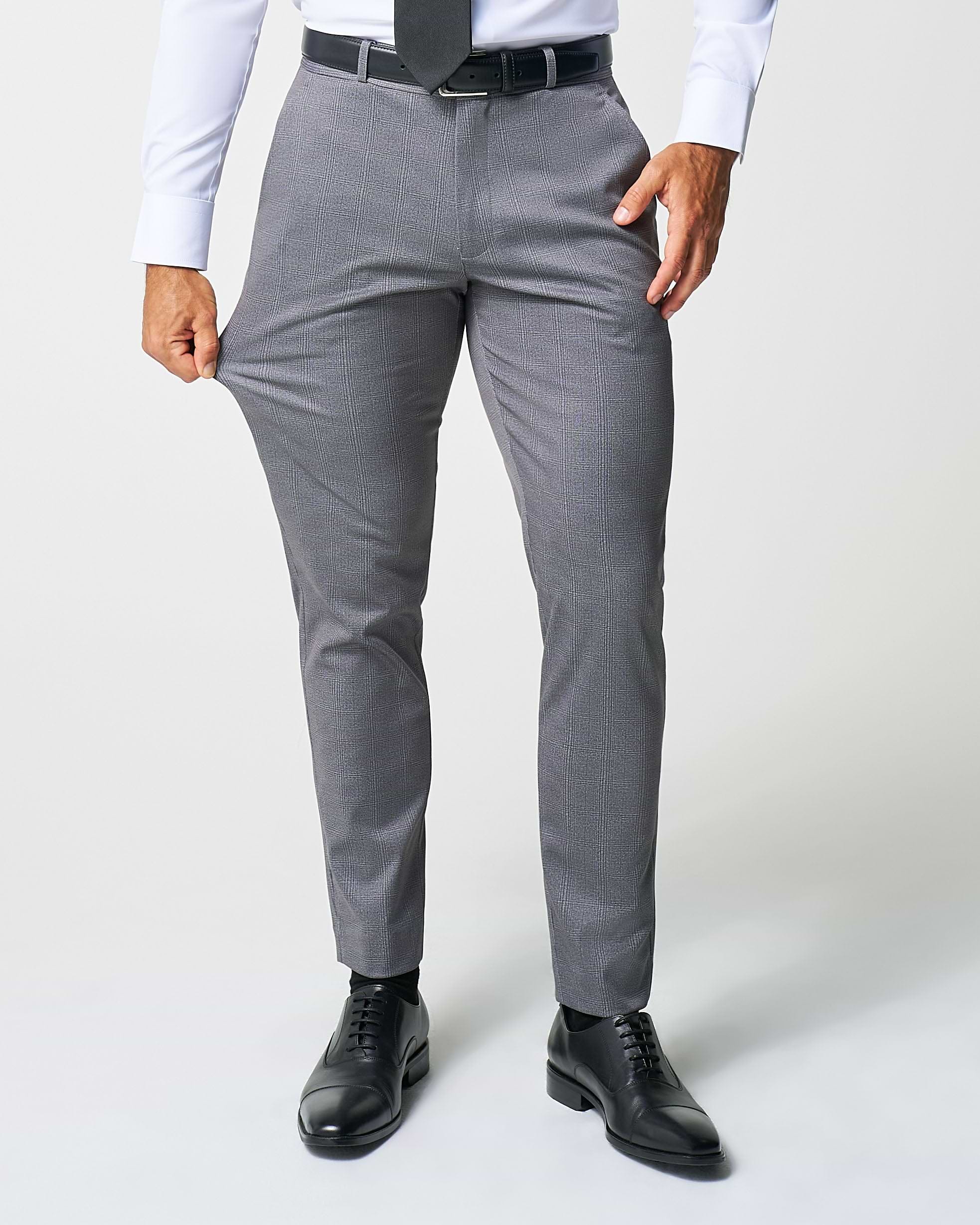 Athletic Fit Stretch Suit - Shadow Grey Plaid