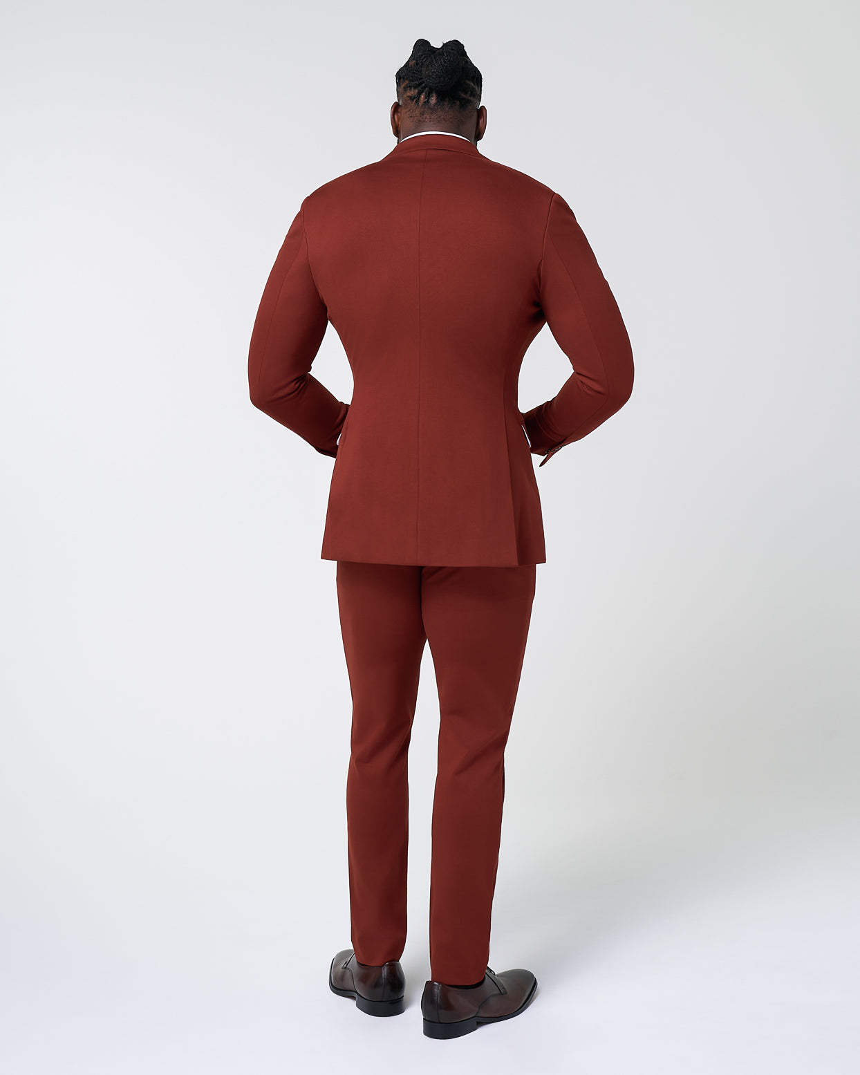 Athletic Fit Stretch Suit - Solid Brick